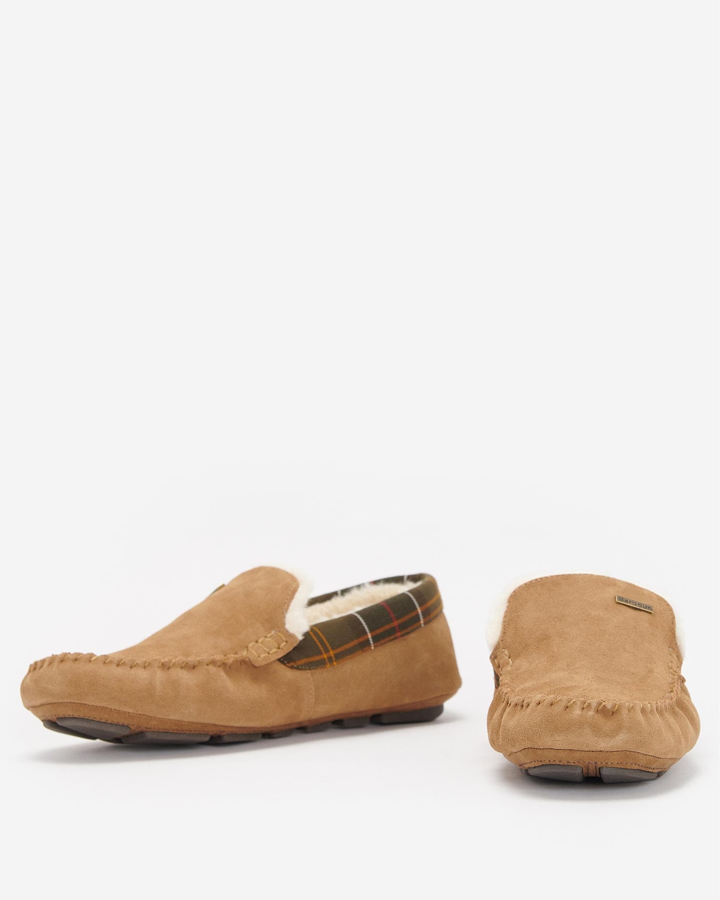 Barbour Monty Moccasin Mens Slippers - Camel Suede