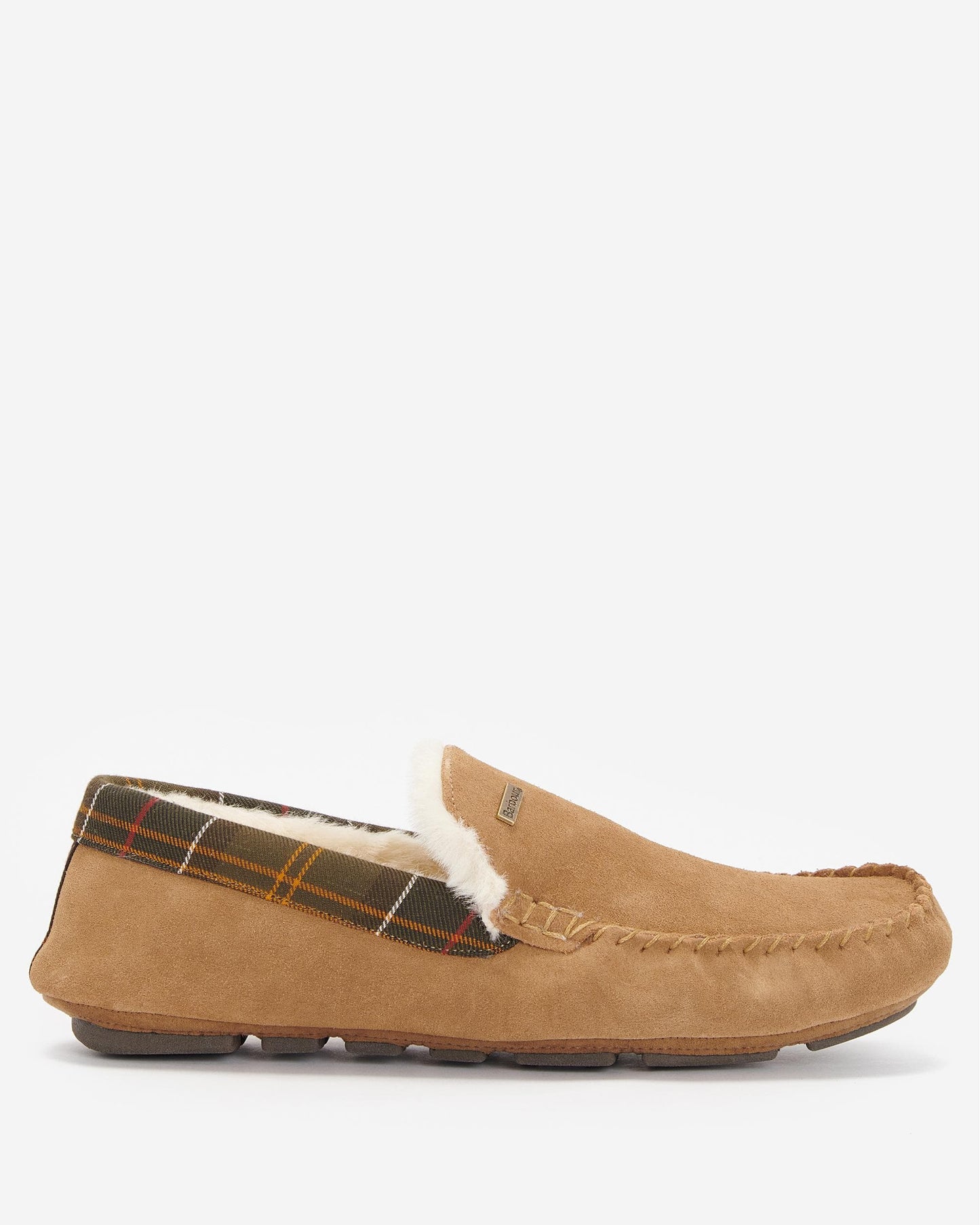 Barbour Monty Moccasin Mens Slippers - Camel Suede