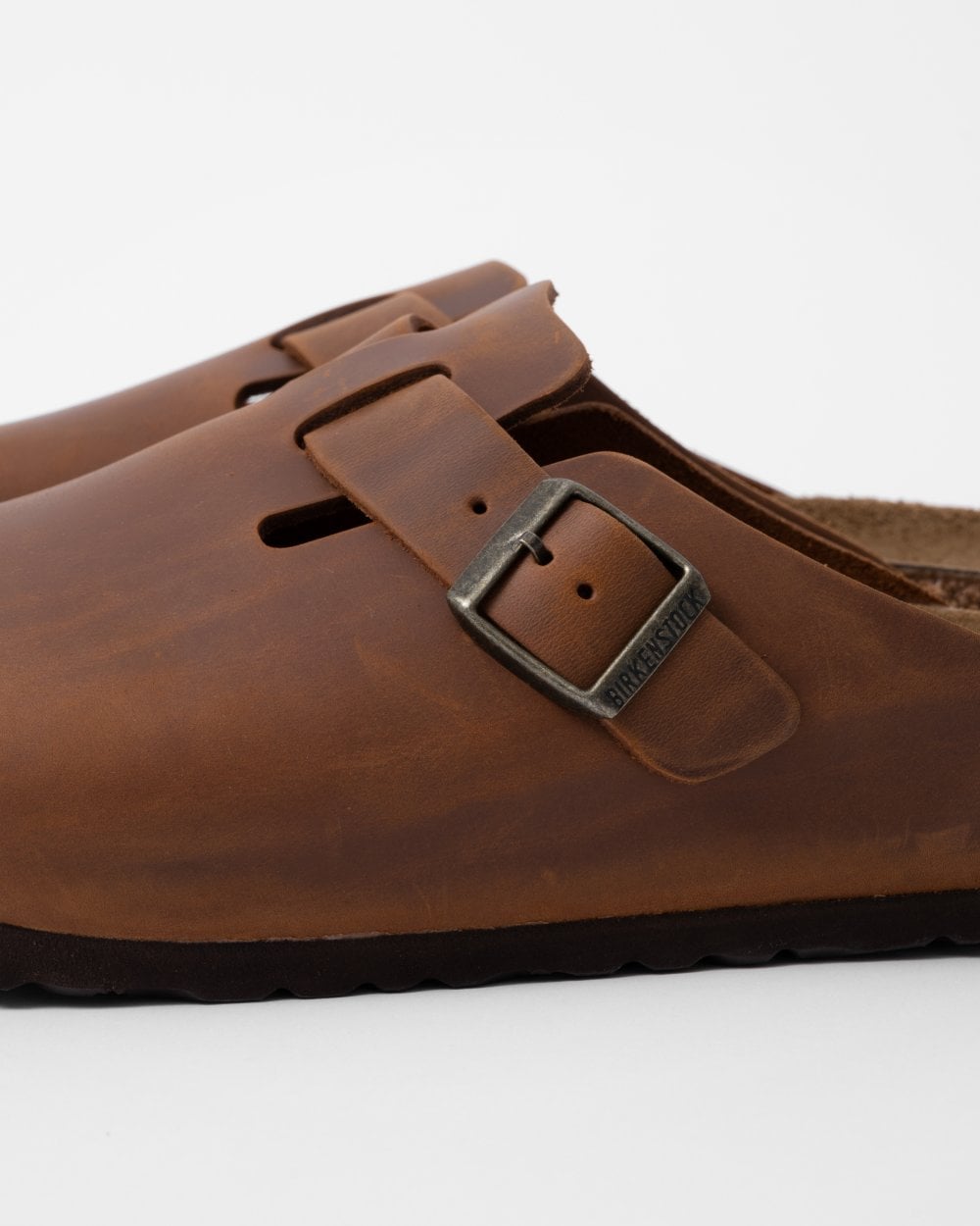 Birkenstock Boston Oiled Nubuck Leather Unisex Clogs - Cognac