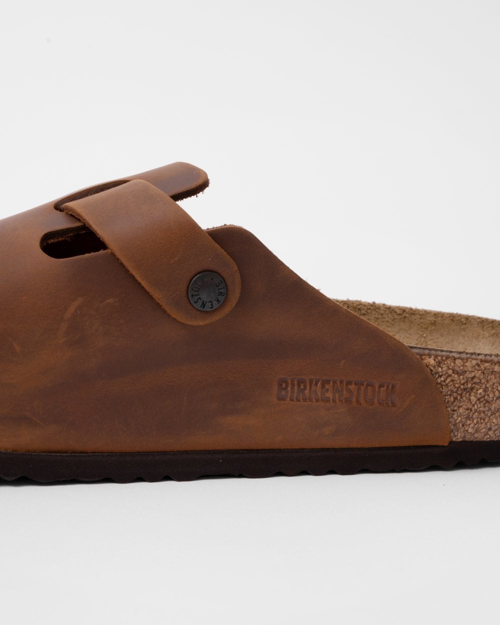 Birkenstock Boston Oiled Nubuck Leather Unisex Clogs - Cognac