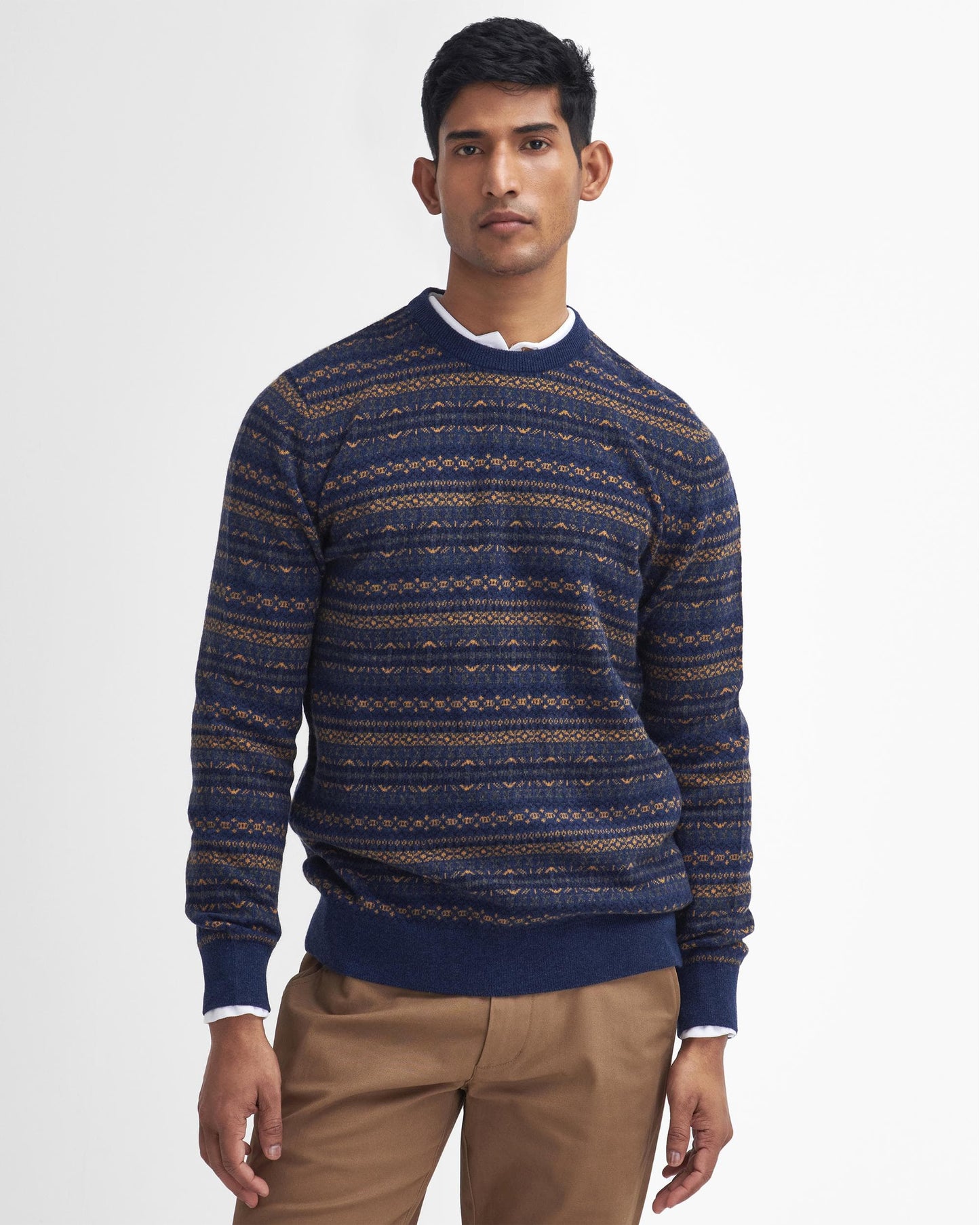 Barbour Orkney Mens Fair Isle Crew Neck Sweater
