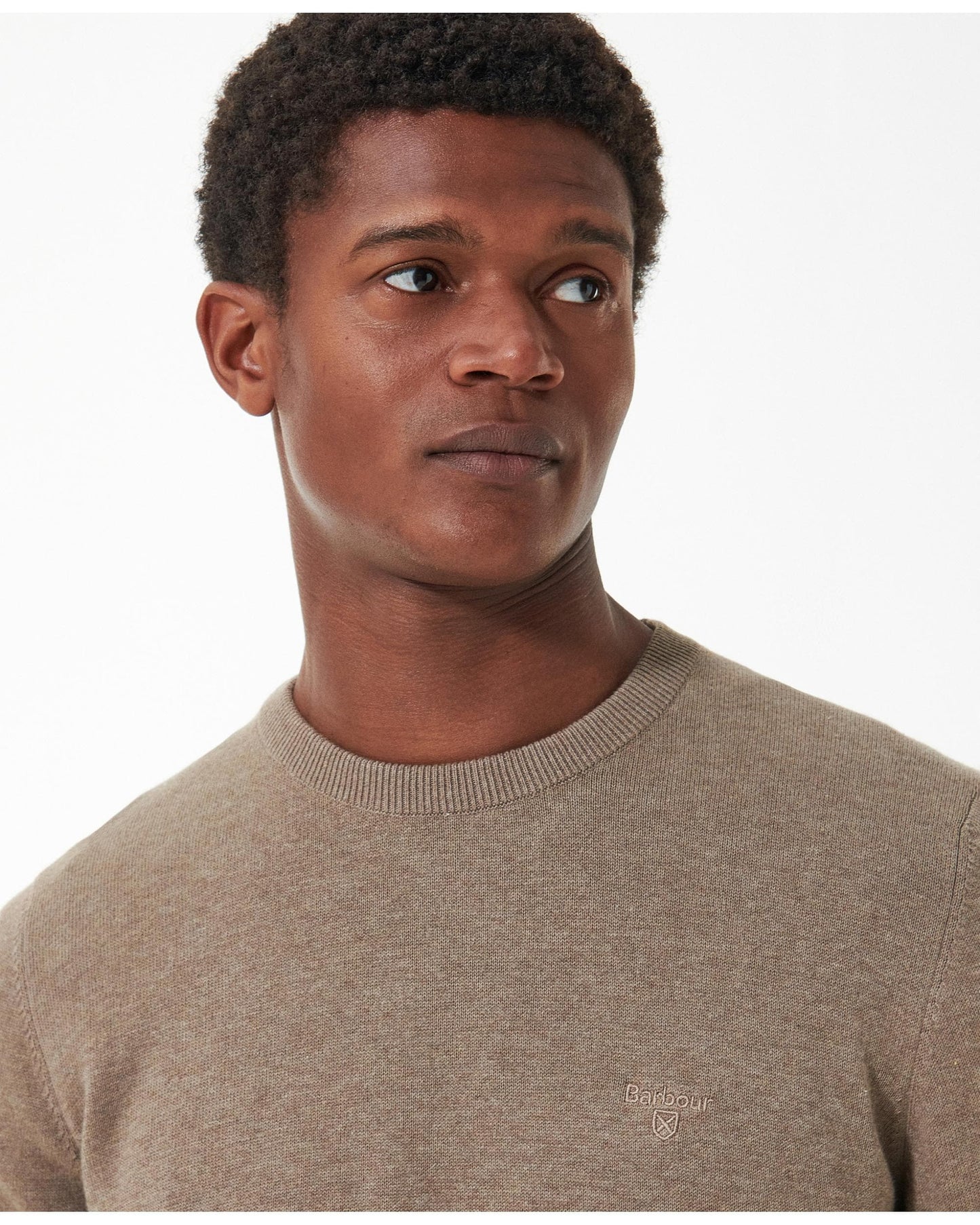 Barbour Pima Cotton Mens Crew Sweatshirt - Military Brown