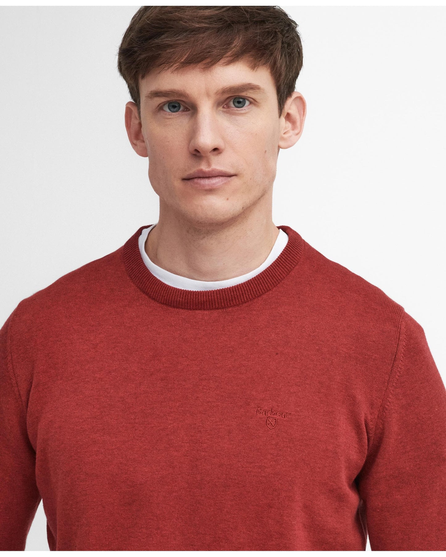 Barbour Pima Cotton Mens Crew Sweatshirt - Highland Red