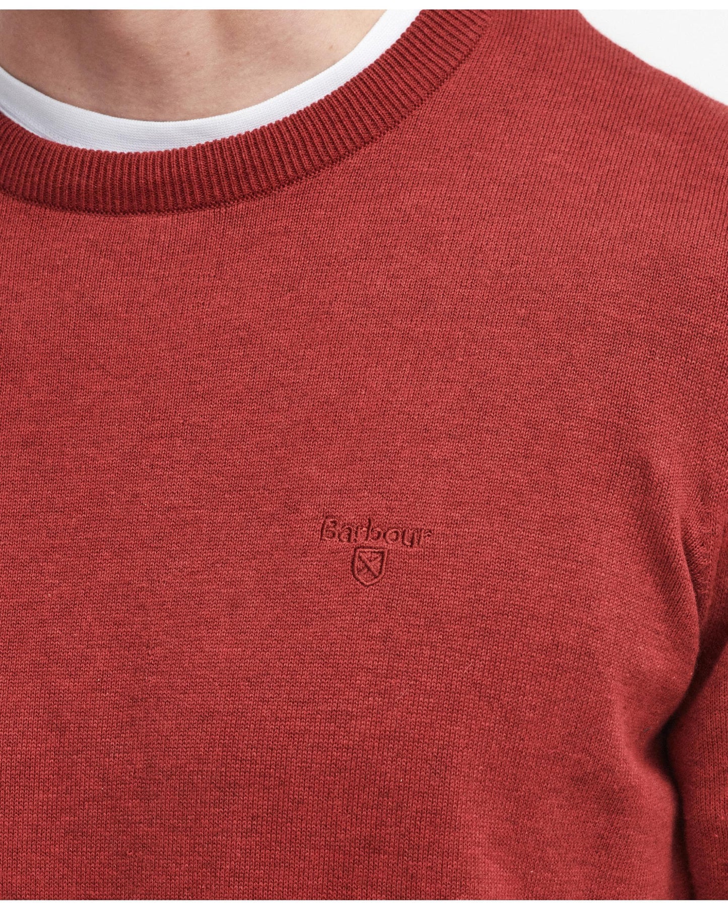 Barbour Pima Cotton Mens Crew Sweatshirt - Highland Red