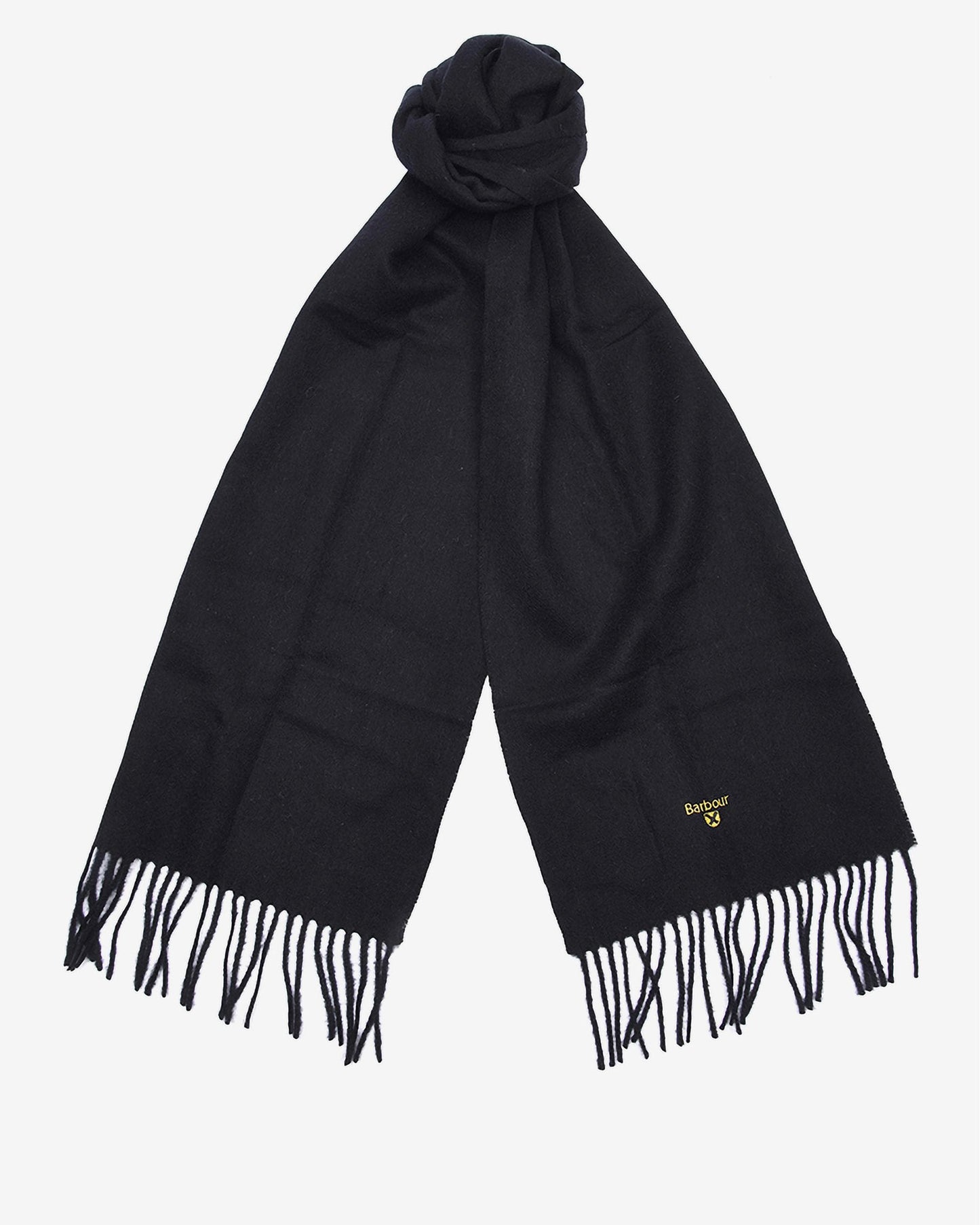 Barbour Unisex Plain Lambswool Scarf - Black
