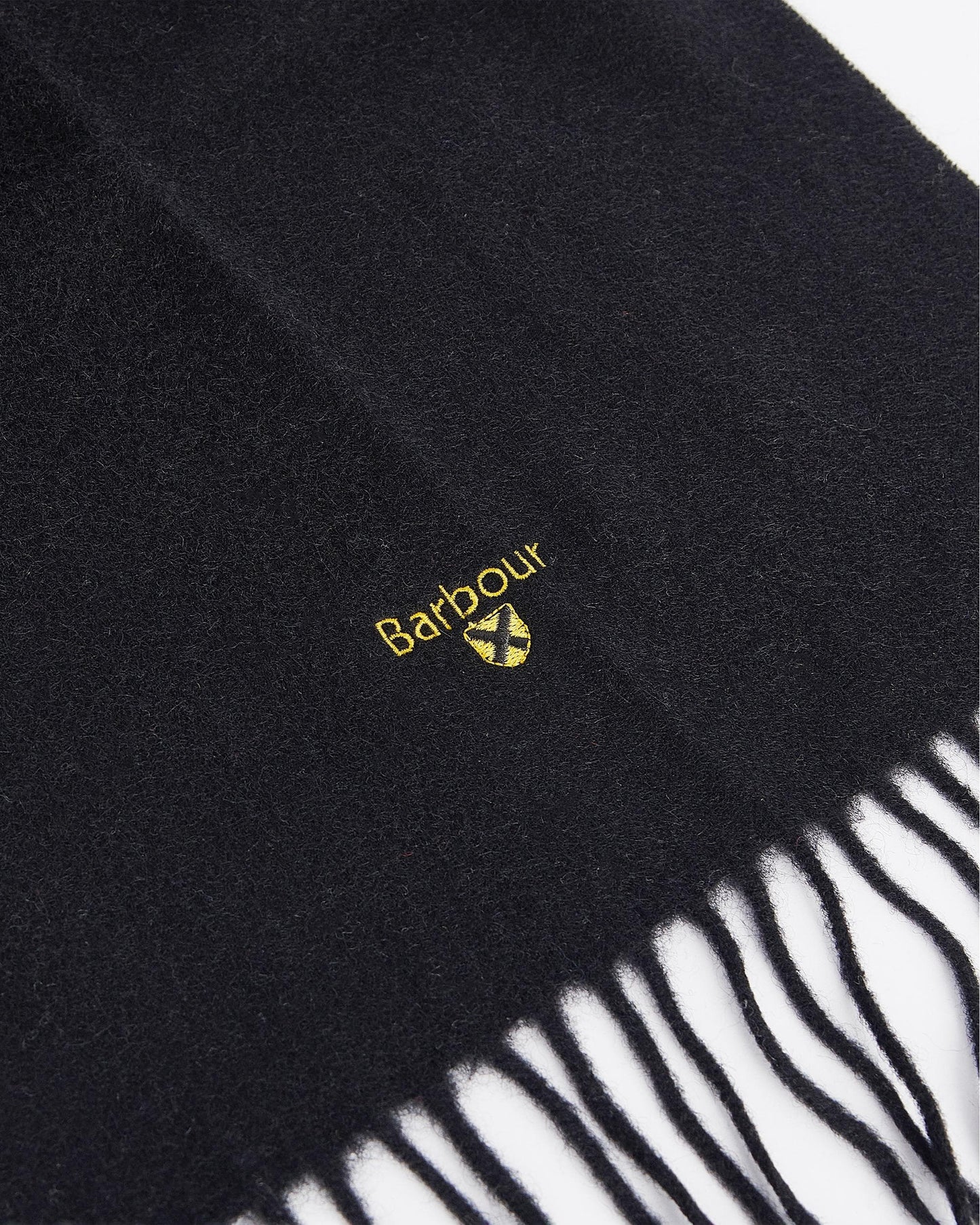 Barbour Unisex Plain Lambswool Scarf - Black