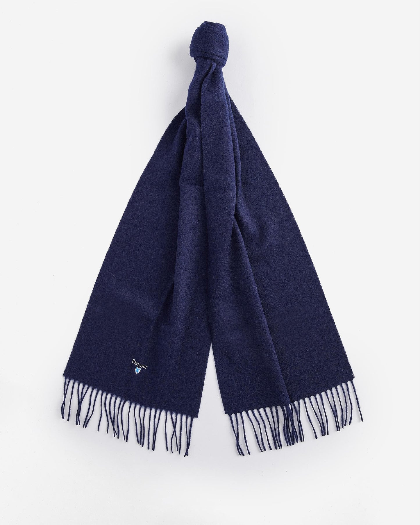 Barbour Unisex Plain Lambswool Scarf - Navy