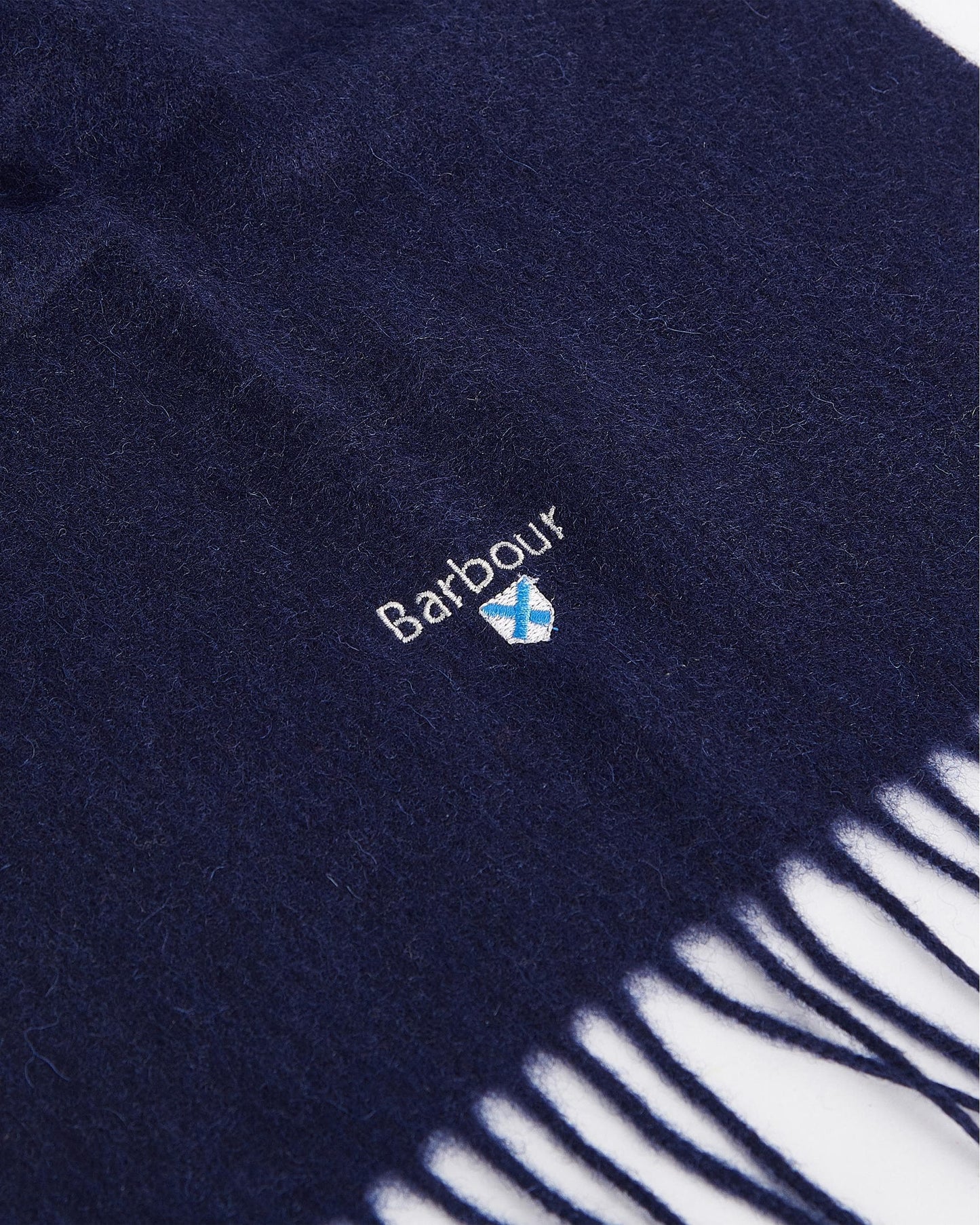 Barbour Unisex Plain Lambswool Scarf - Navy