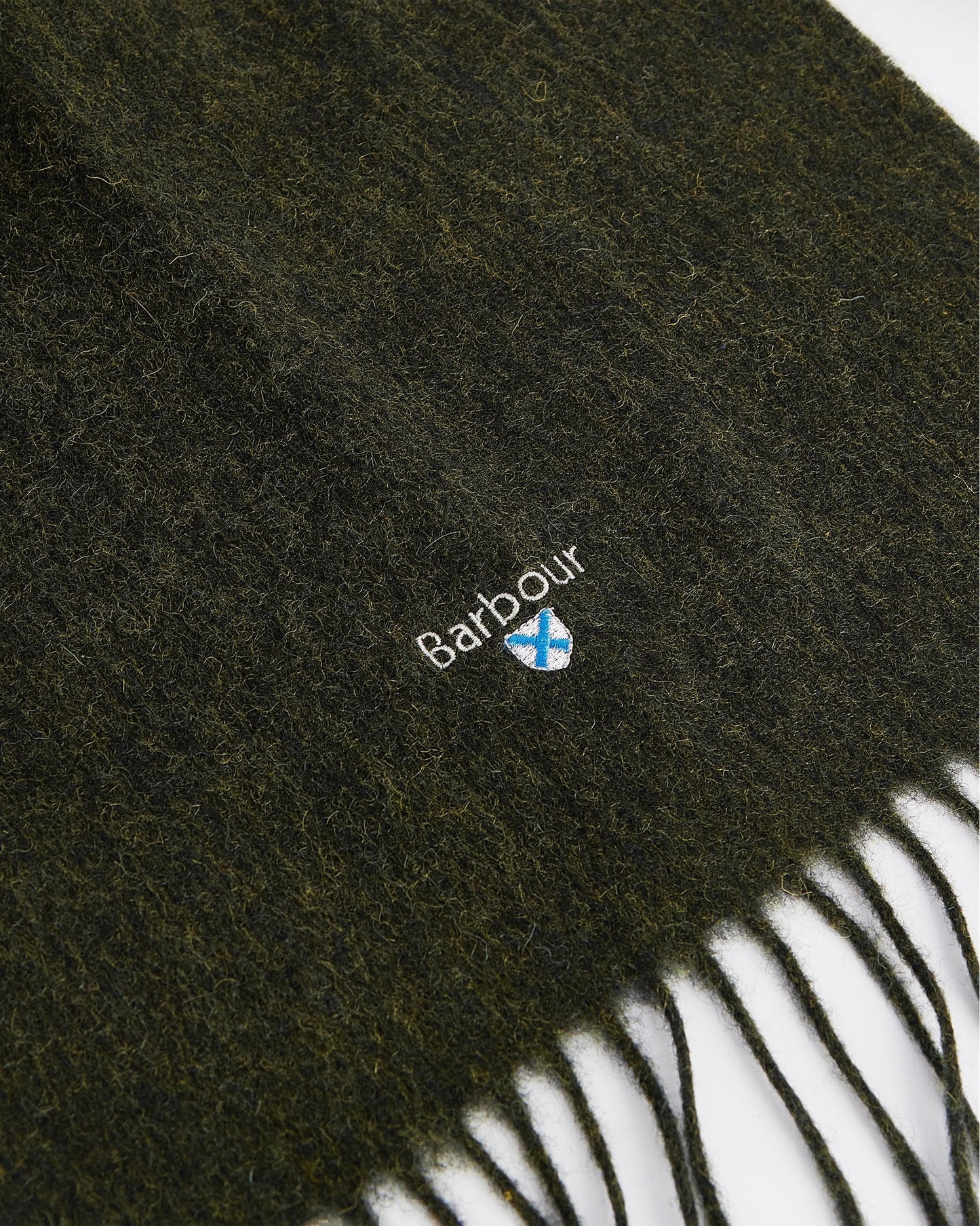 Barbour Unisex Plain Lambswool Scarf - Seaweed