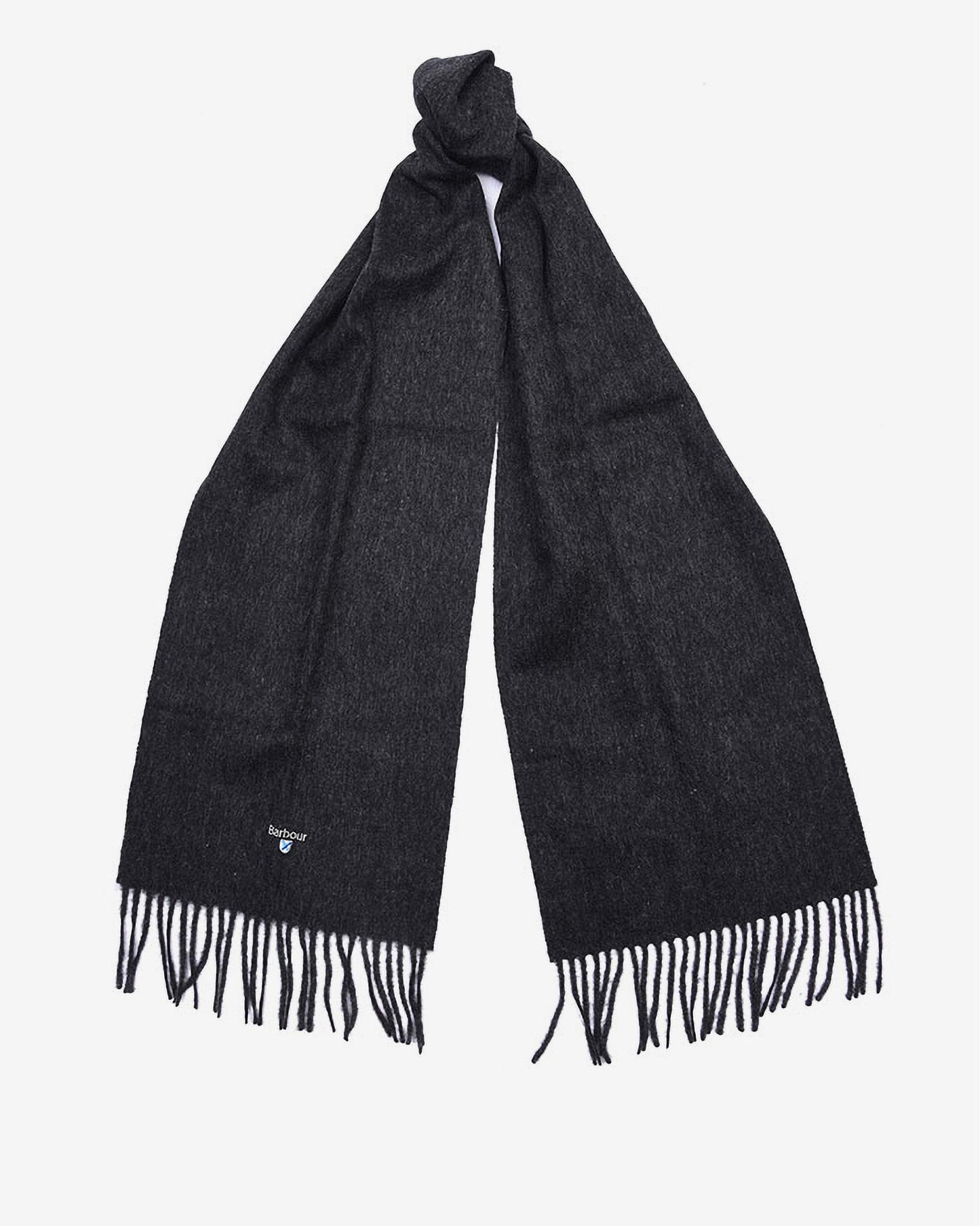 Barbour Unisex Plain Lambswool Scarf - Charcoal/Grey