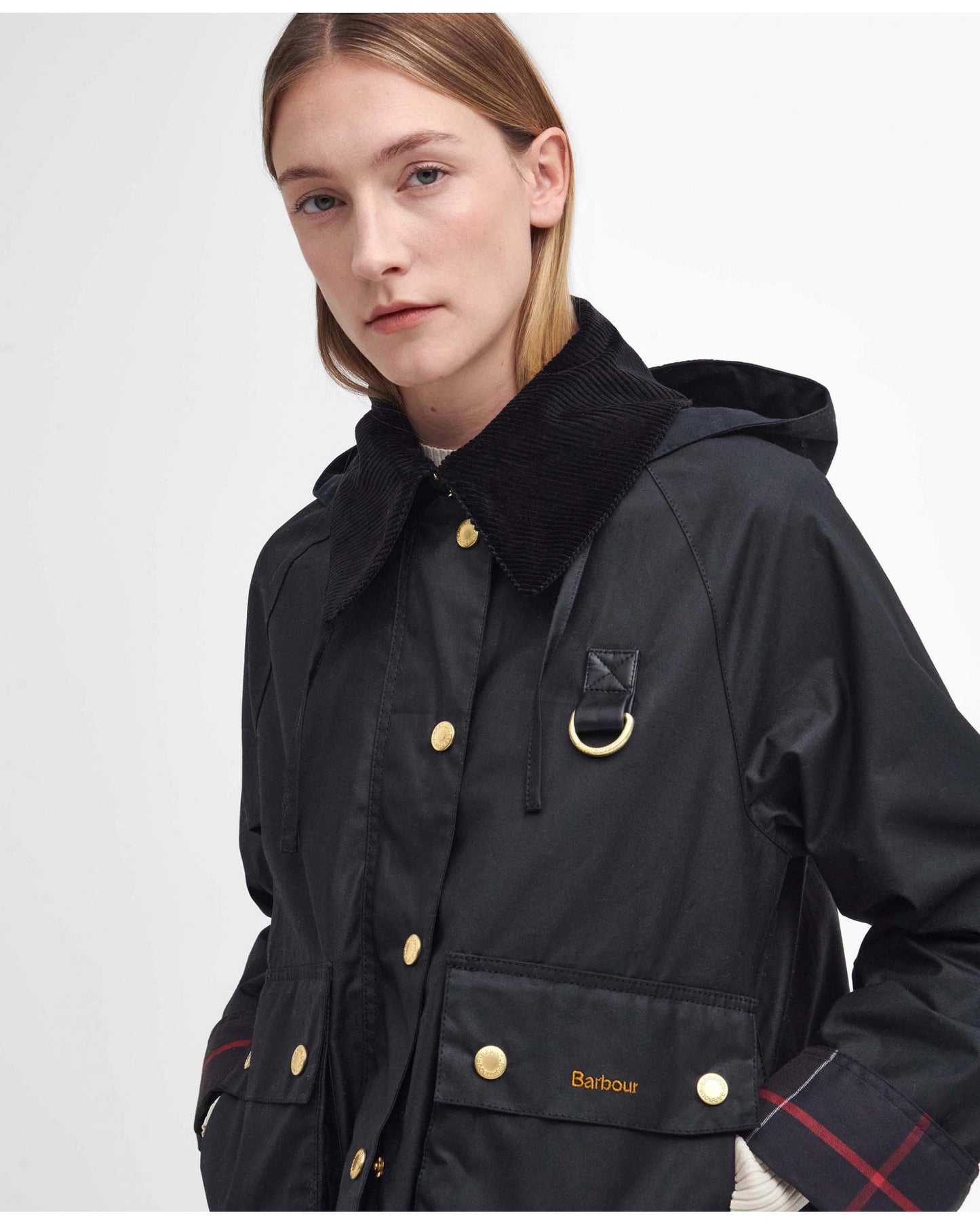 Barbour Reighton Womens Wax Jacket - Black/Classic