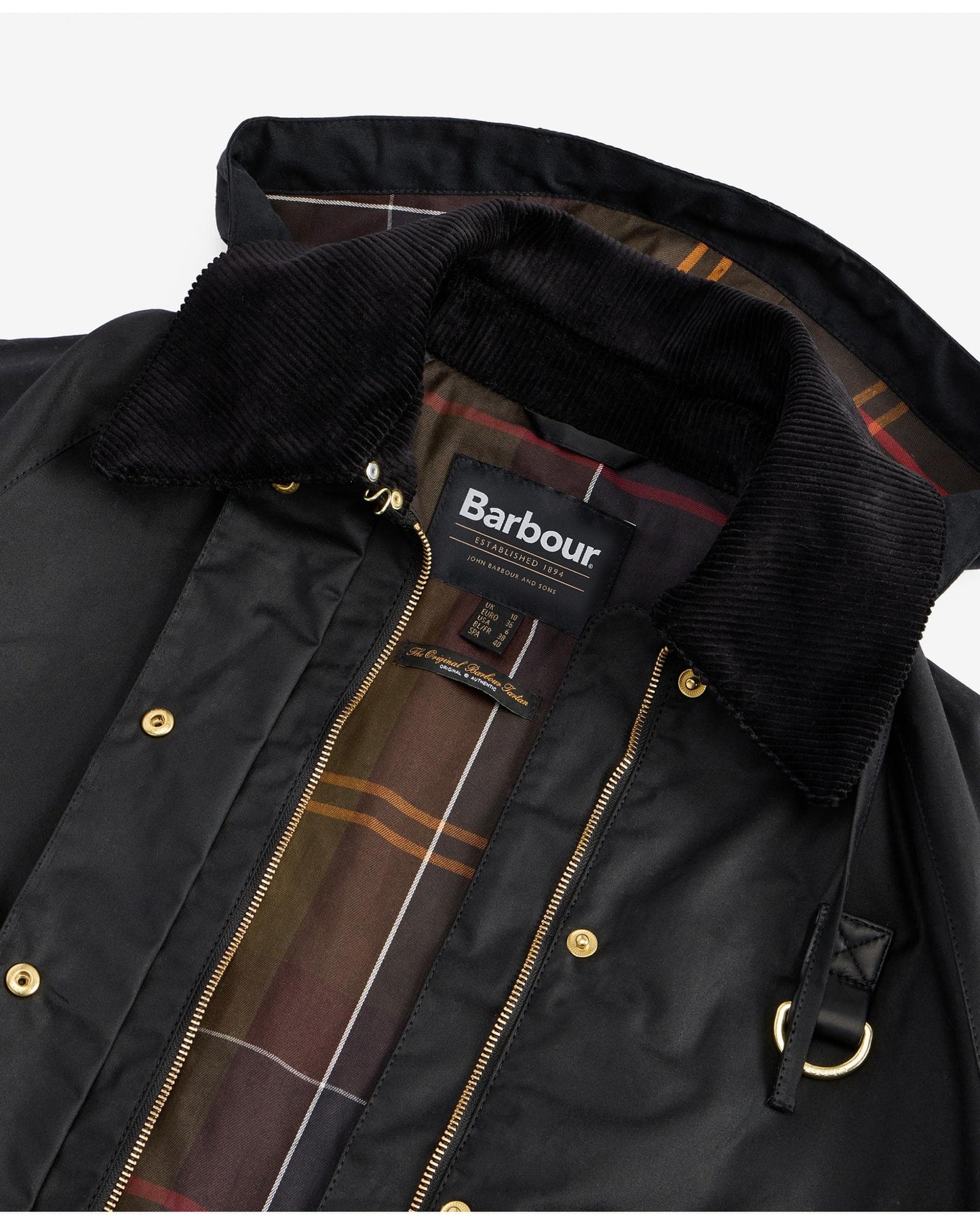 Barbour Reighton Womens Wax Jacket - Black/Classic
