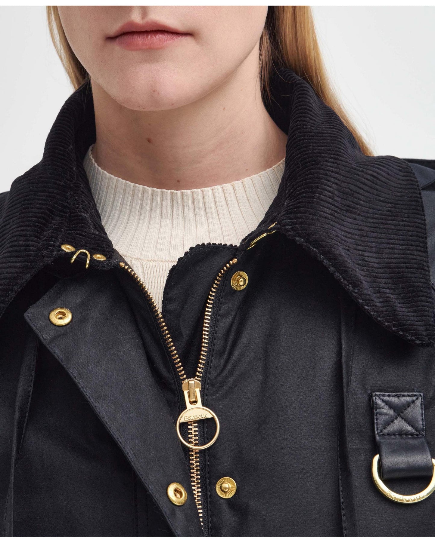 Barbour Reighton Womens Wax Jacket - Black/Classic