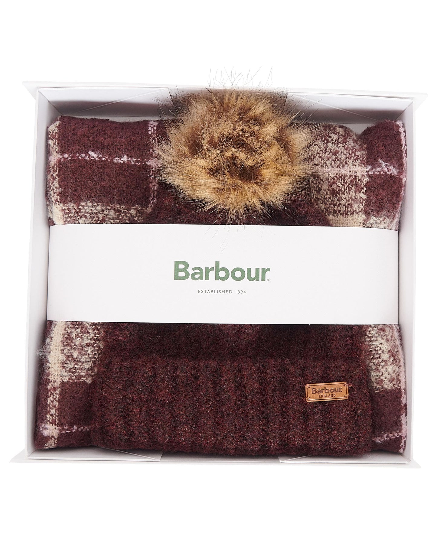 Barbour Saltburn Beanie & Tartan Scarf Set