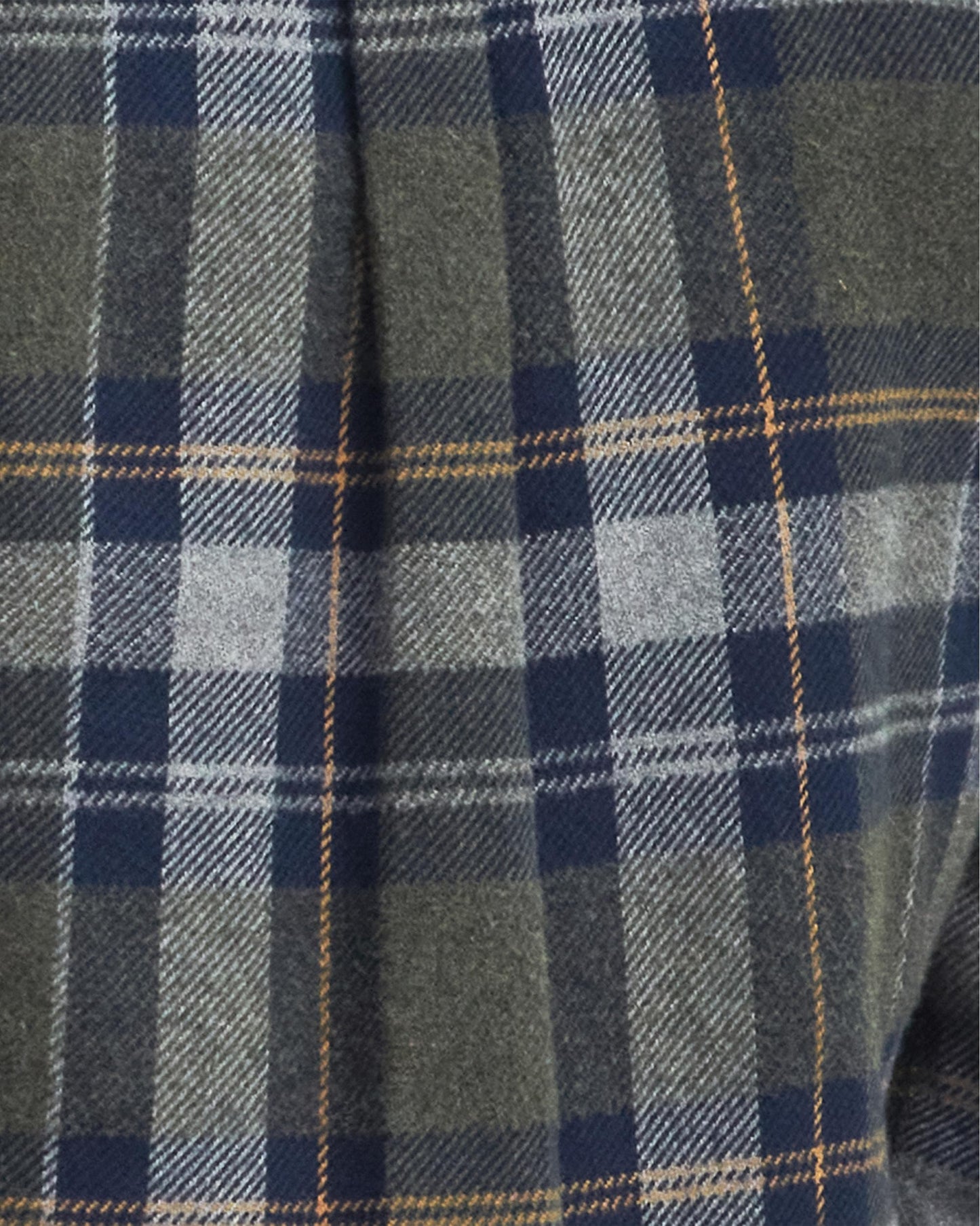 Barbour Snowcap Mens Tailored Long Sleeve Checked Shirt - Olive Marl