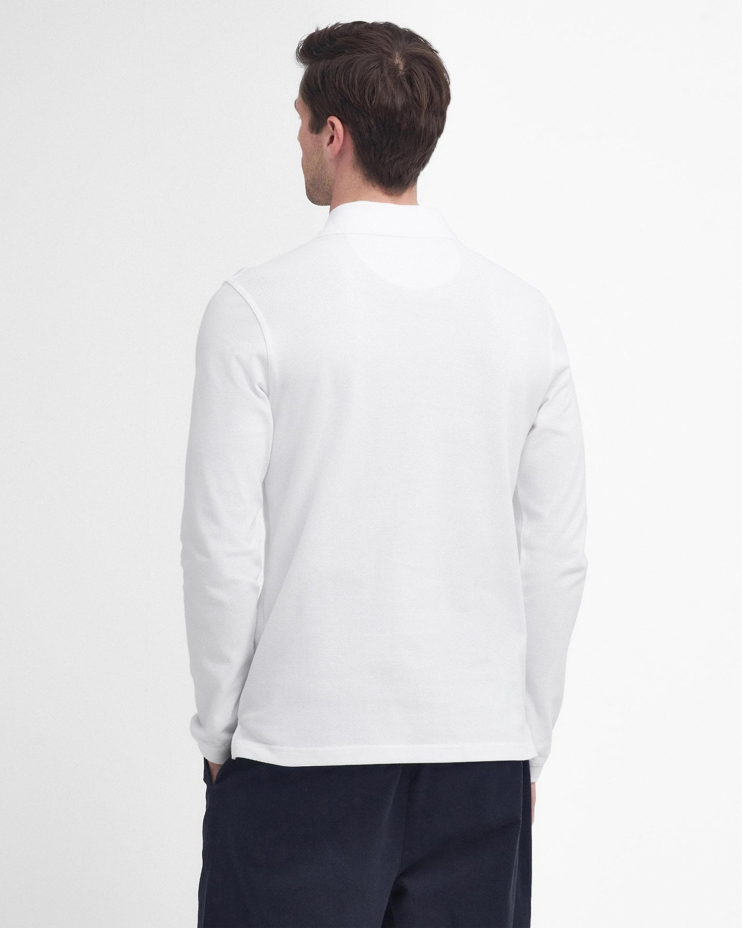Barbour Sports Mens Long Sleeve Polo Shirt - White