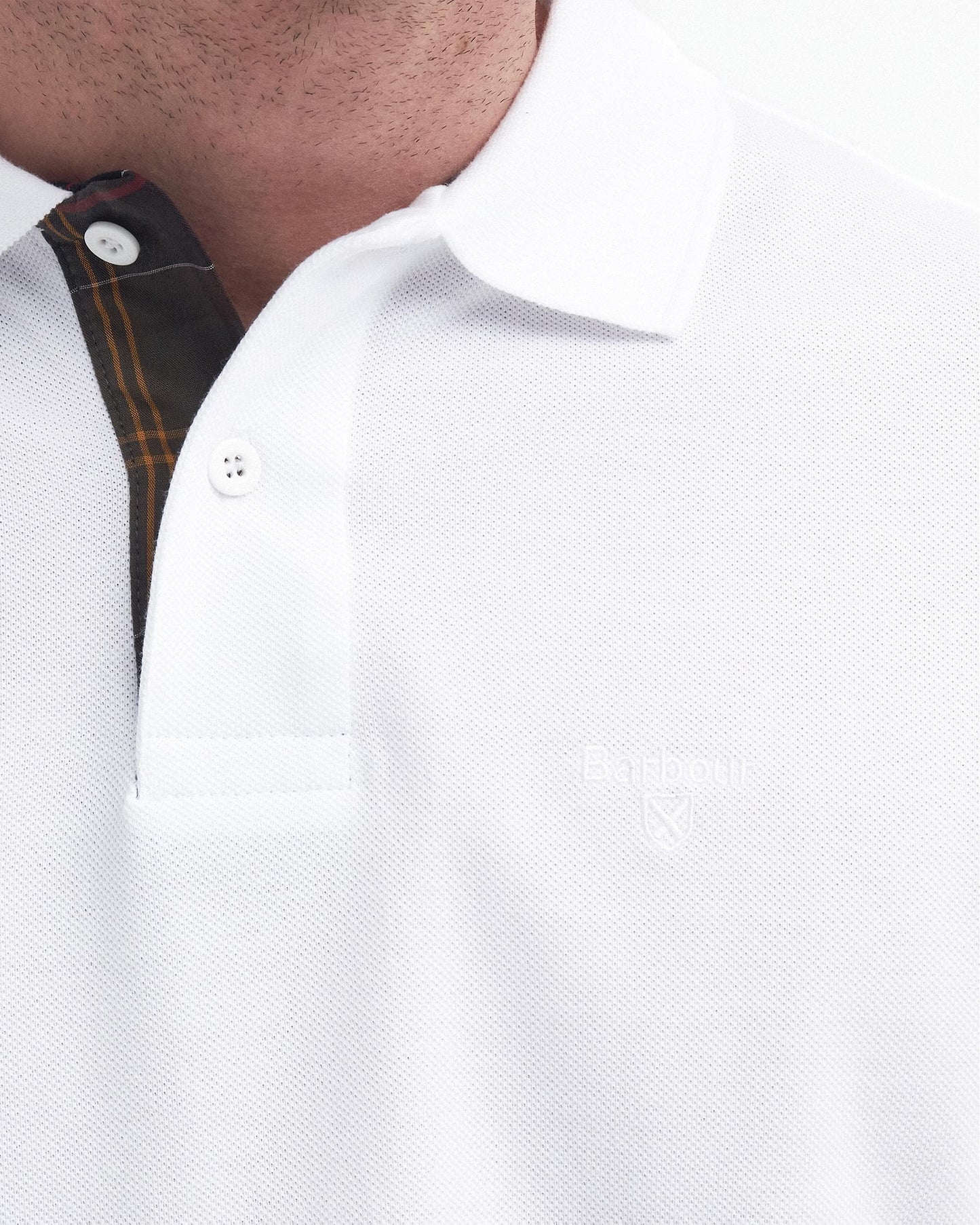 Barbour Sports Mens Long Sleeve Polo Shirt - White