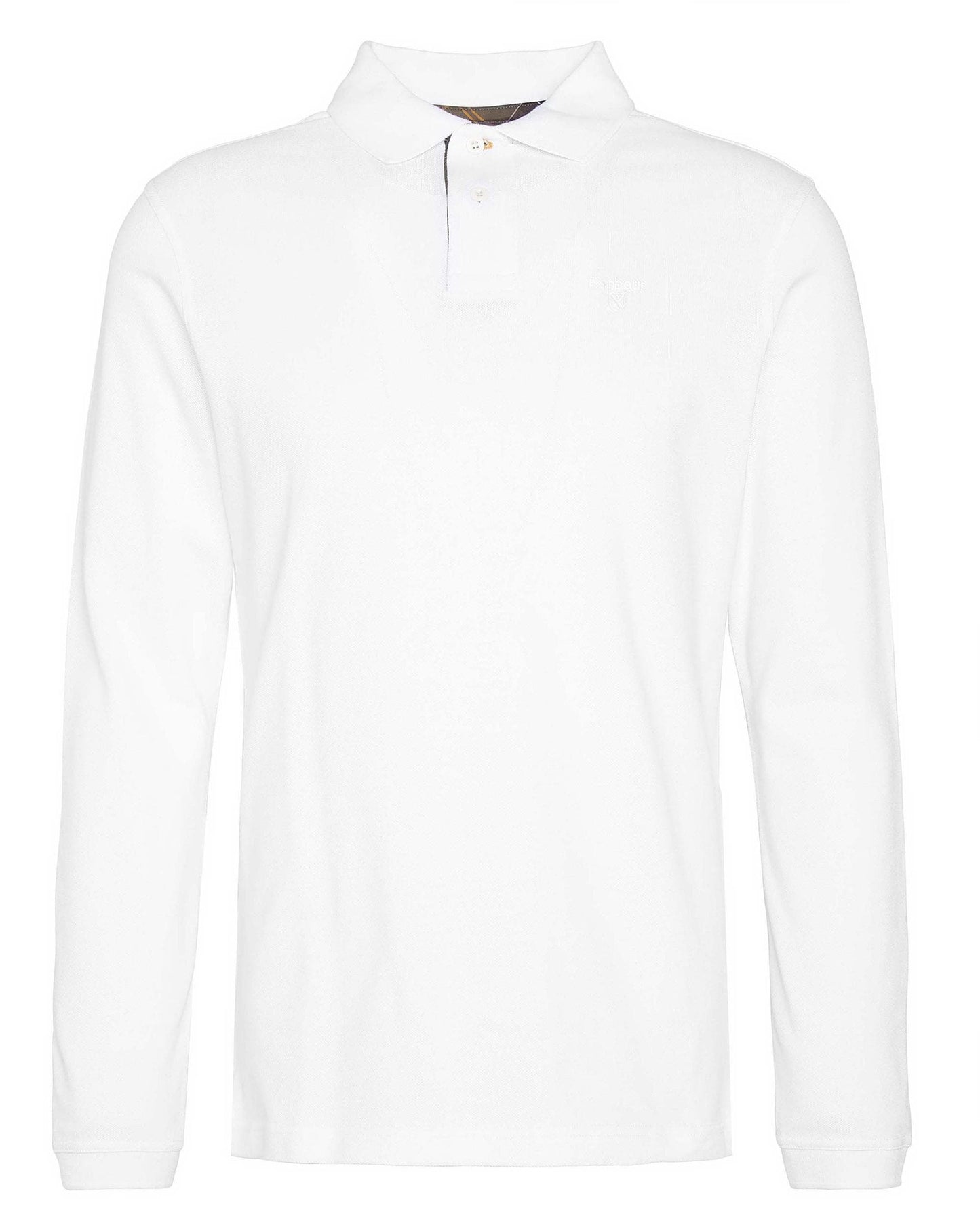 Barbour Sports Mens Long Sleeve Polo Shirt - White
