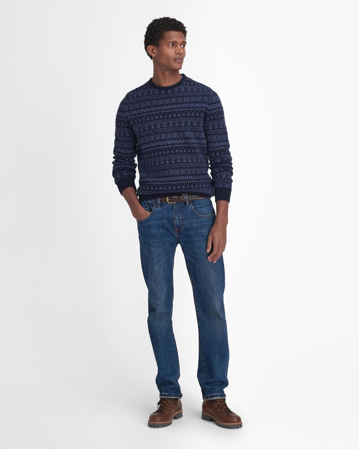 Barbour Barbour Stonebeck Mens Fair Isle Crew Neck Sweater
