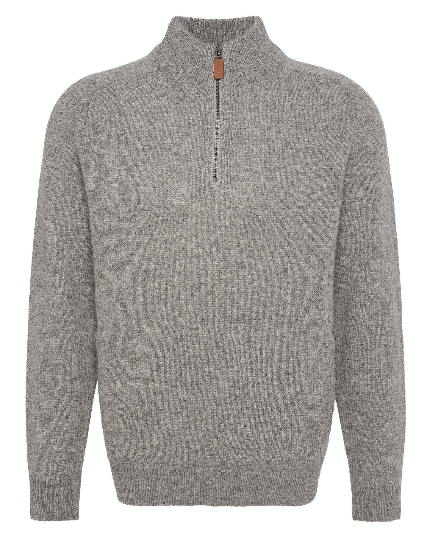 Barbour Talder Mens Half Zip Knitted Jumper - Grey Marl