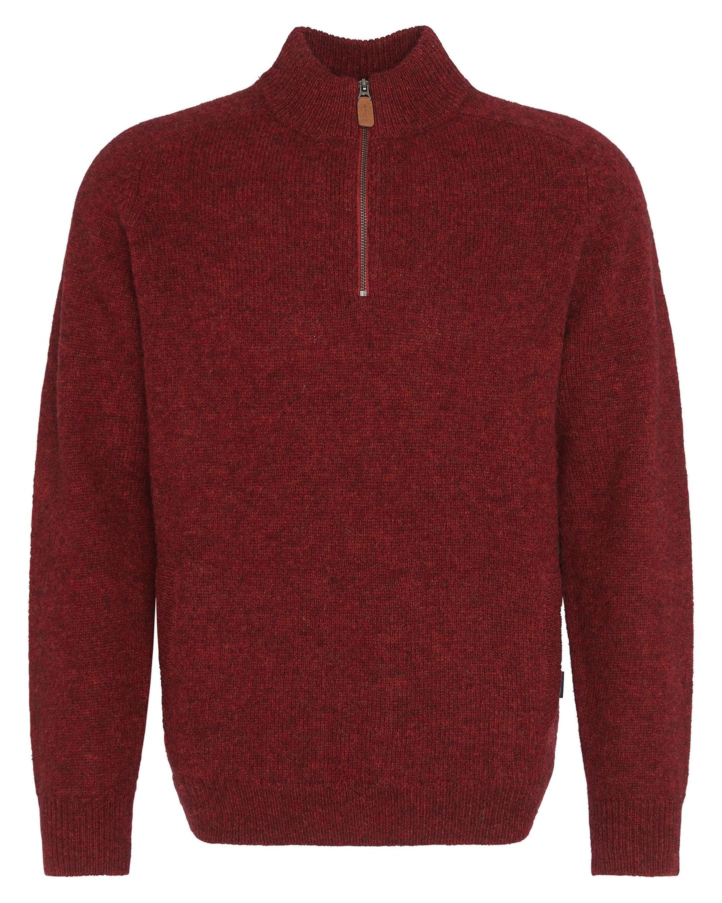 Barbour Talder Mens Half Zip Knitted Jumper - Highland Red