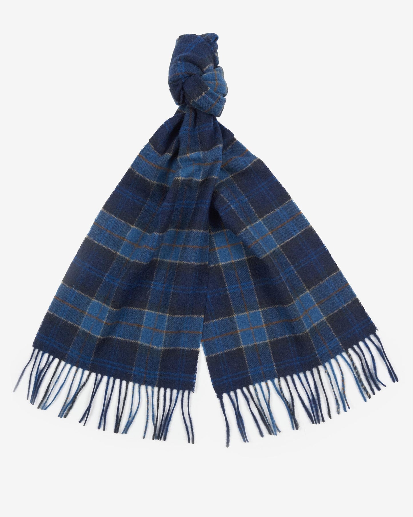 Barbour Tartan Unisex Lambswool Scarf - Midnight