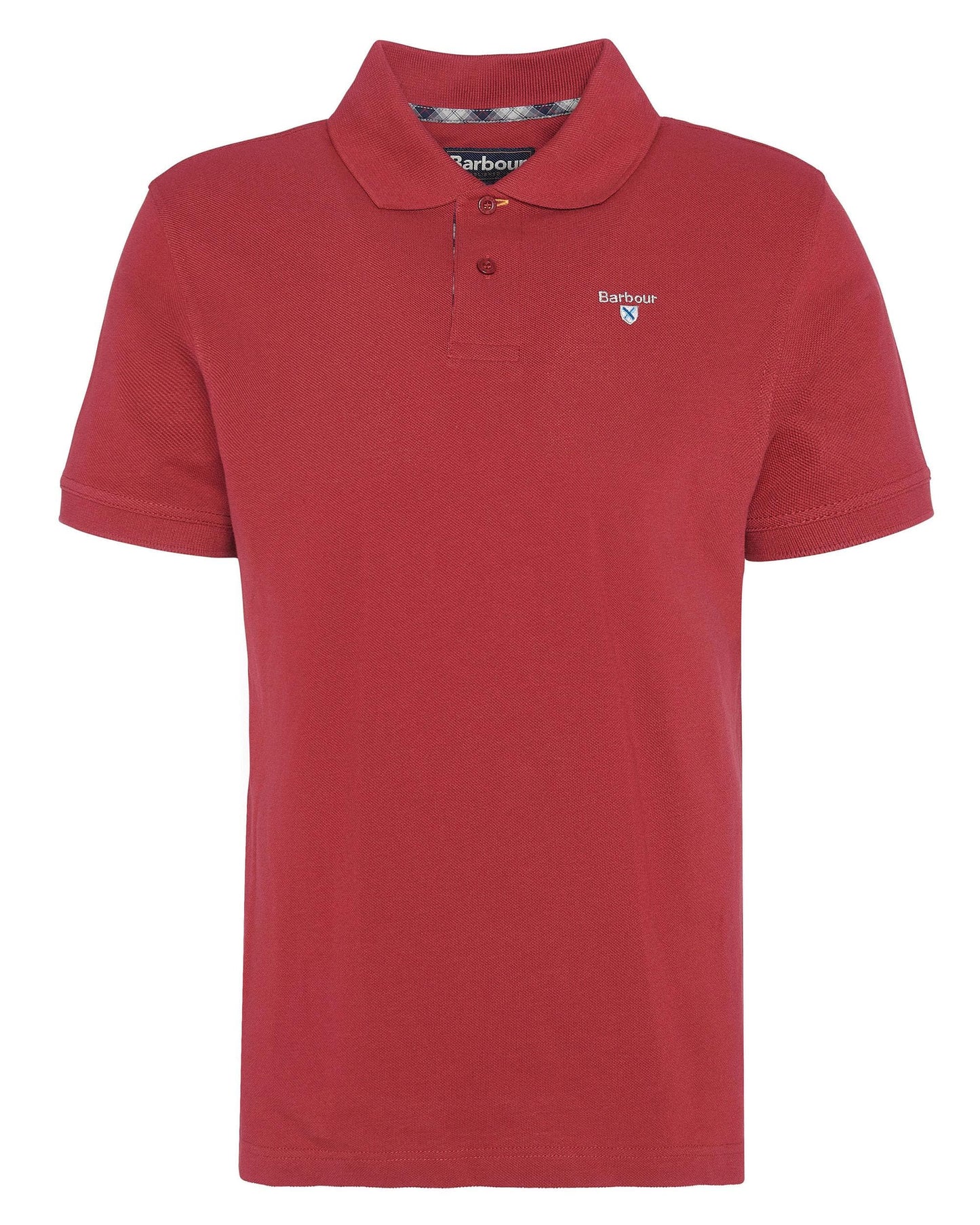 Barbour Tartan Pique Mens Polo - Highland Red