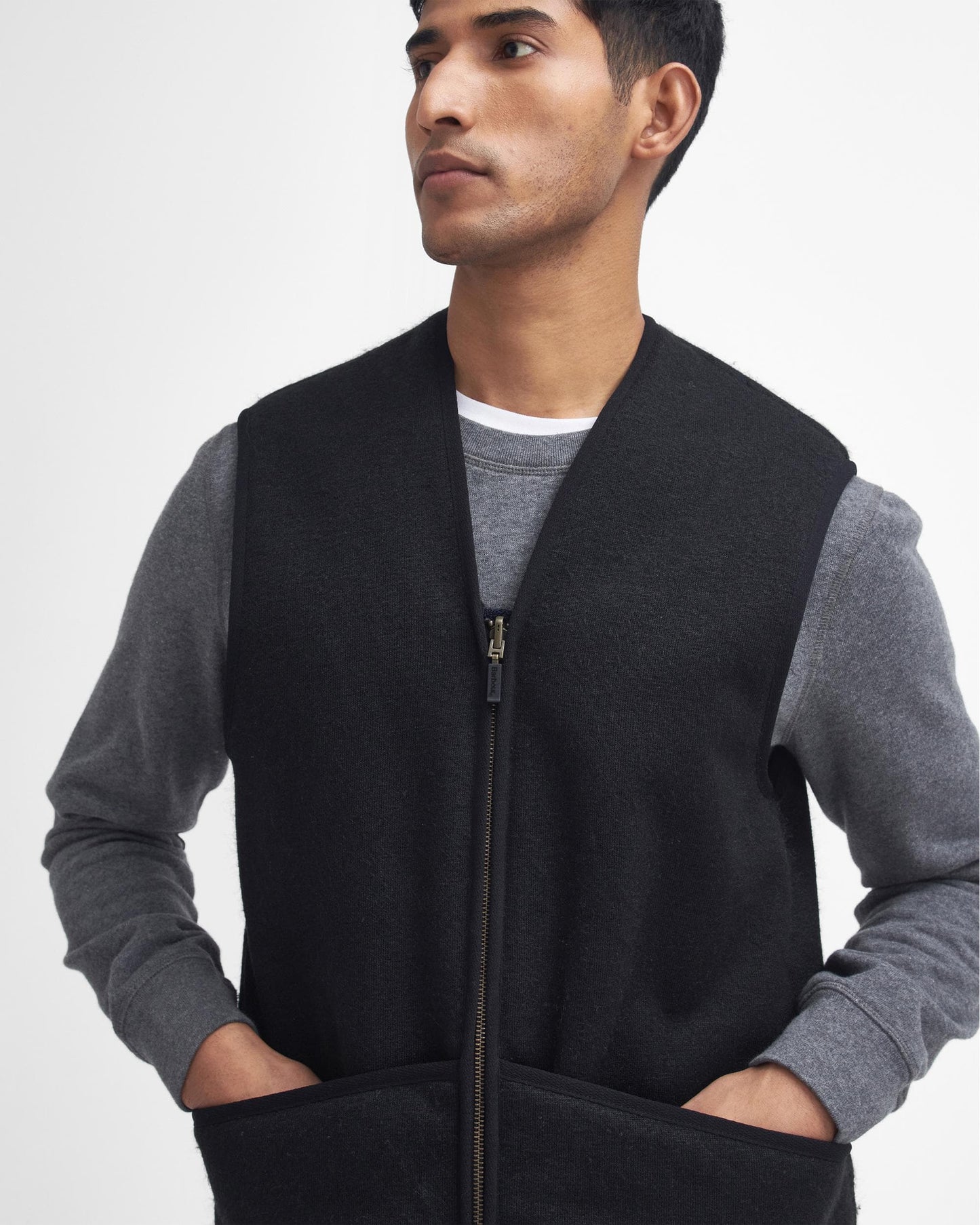 Barbour Warm Pile Waistcoat Zip-In Liner - Black