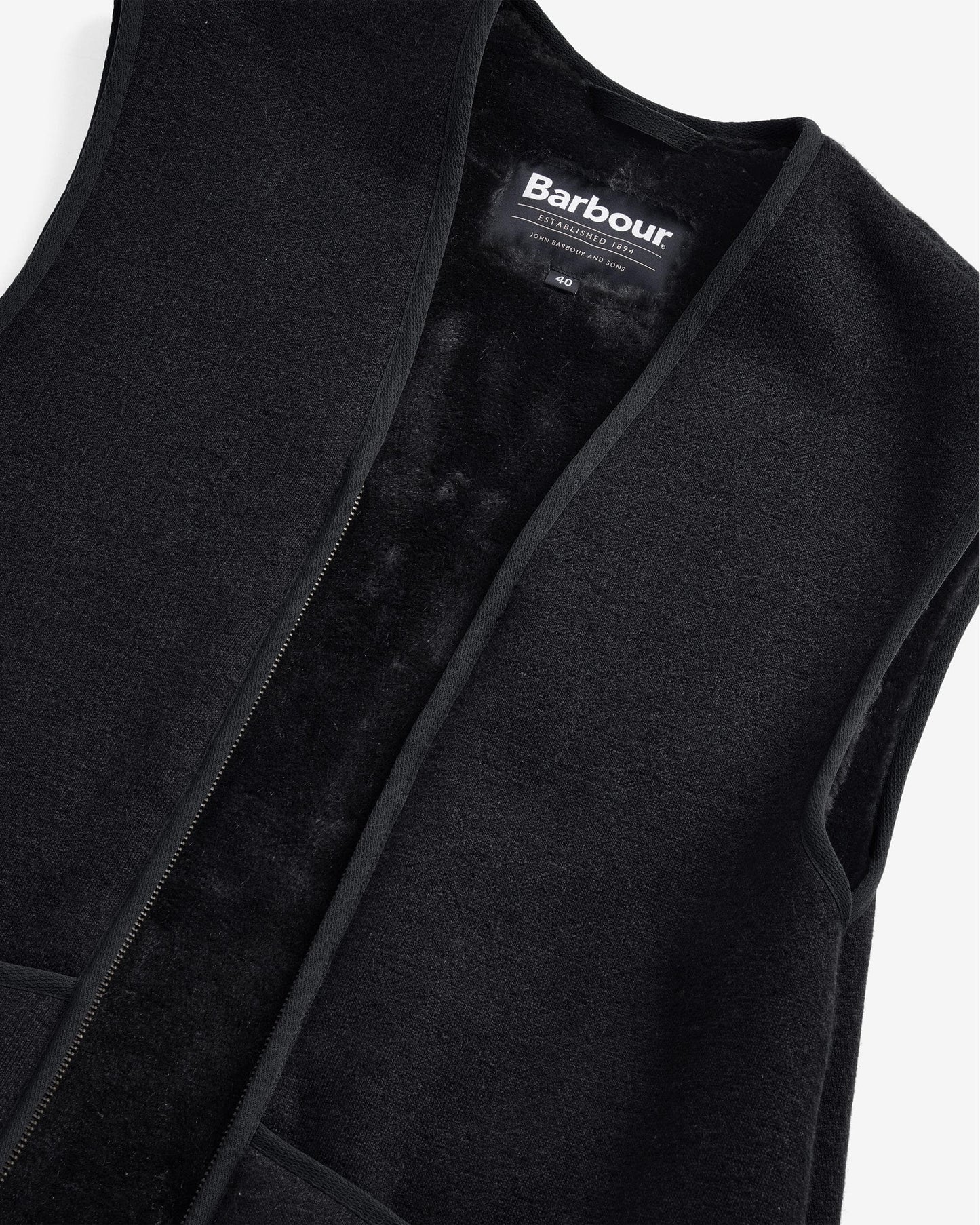 Barbour Warm Pile Waistcoat Zip-In Liner - Black