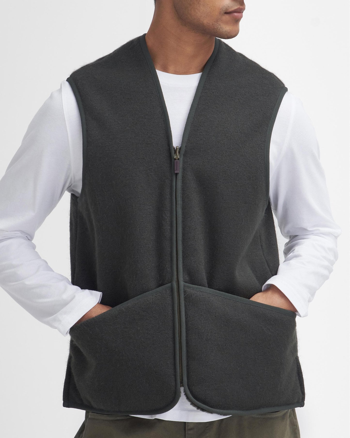 Barbour Warm Pile Waistcoat Zip-In Liner - Sage