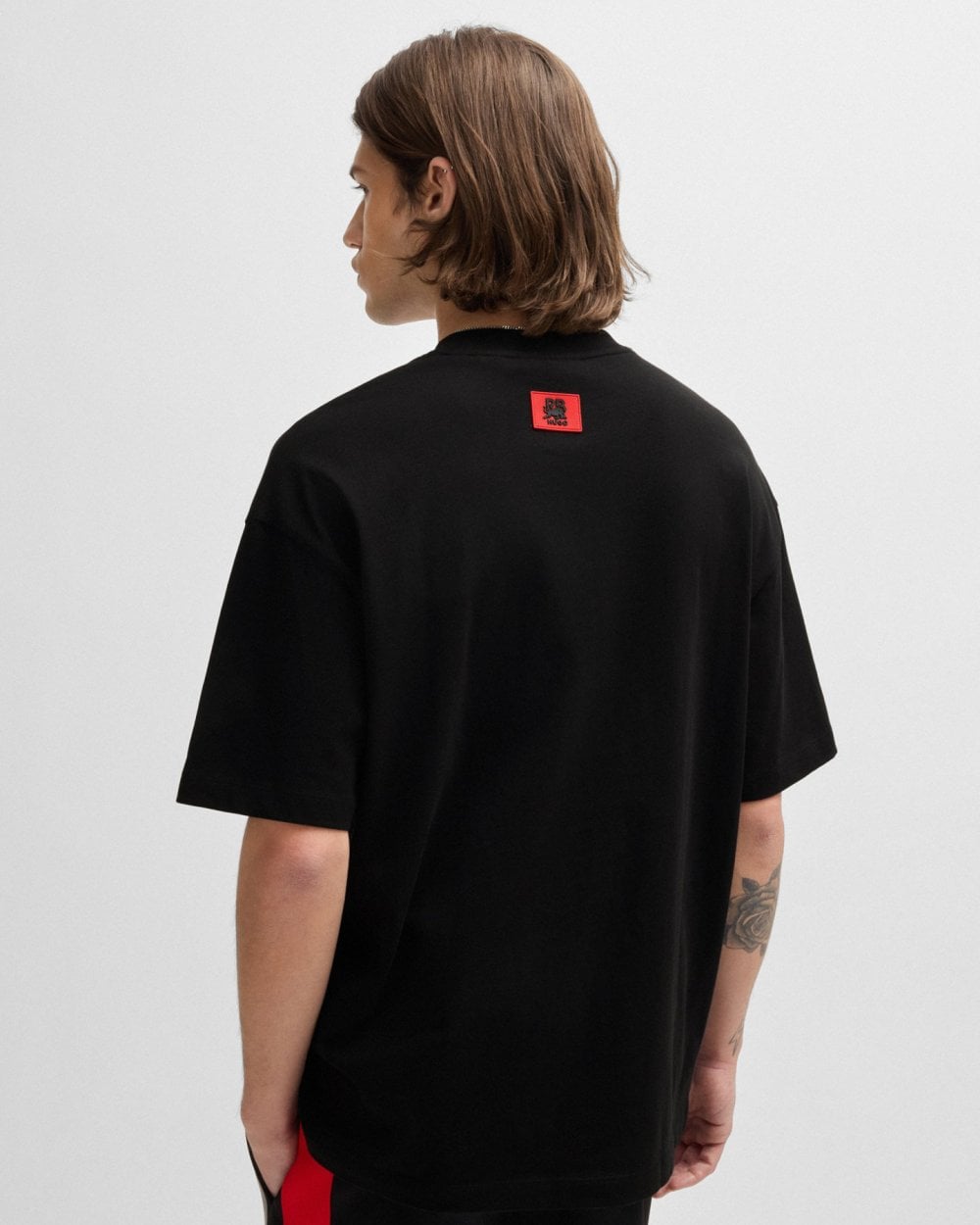HUGO HUGO x RB Danirick Mens Oversized-Fit T-Shirt with Signature Red Bull Motif