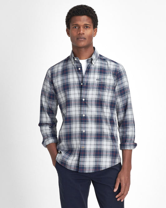 Barbour Wetherham Tailored Mens Shirt - Blue Granite