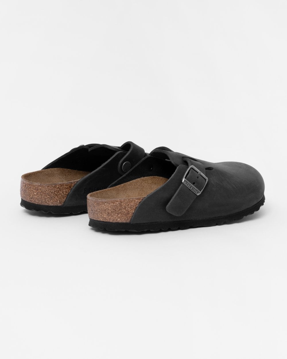 Birkenstock Boston Oiled Nubuck Leather Unisex Clogs - Black