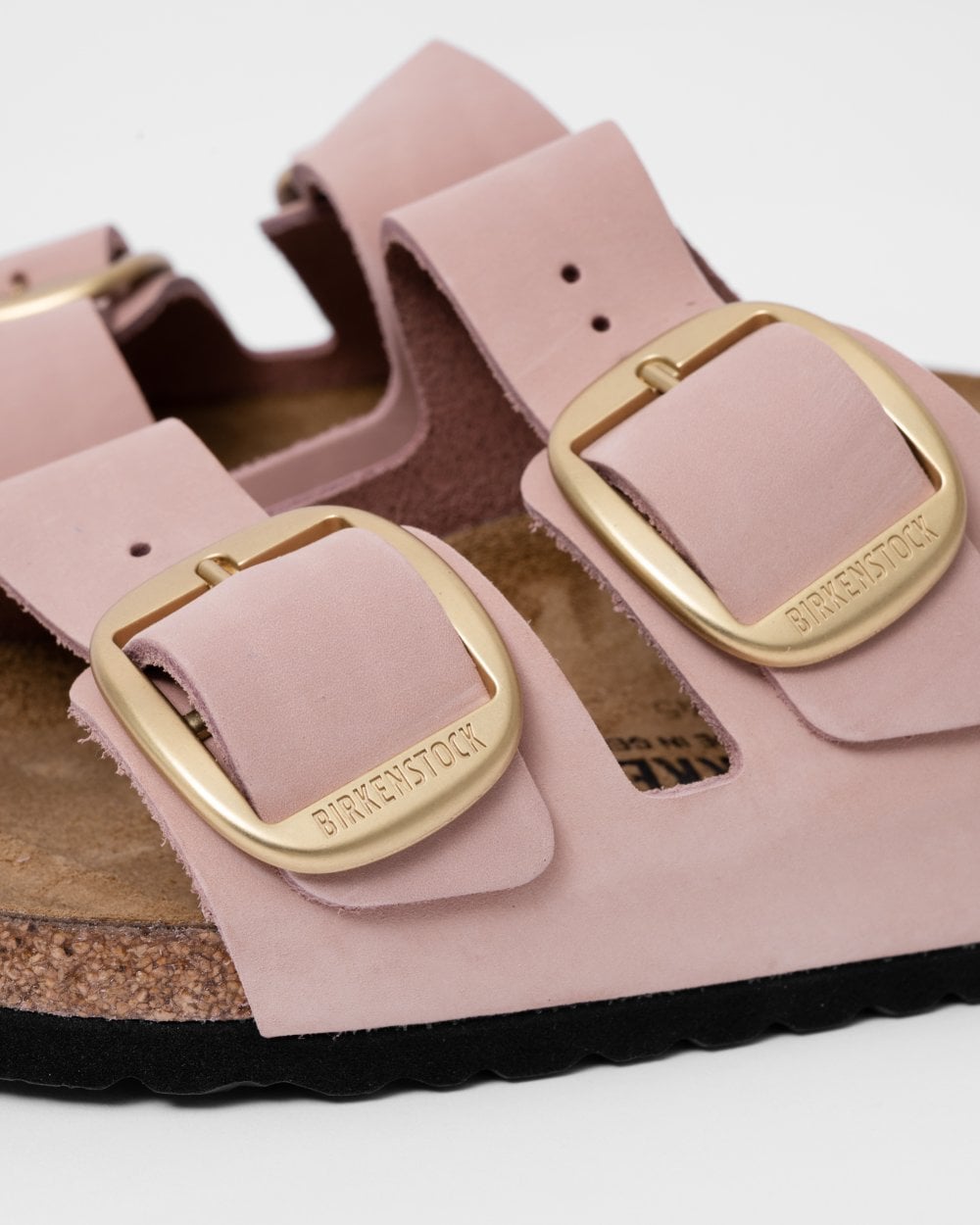 Birkenstock Arizona Big Buckle Womens Nubuck Leather Sandals - Soft Pink