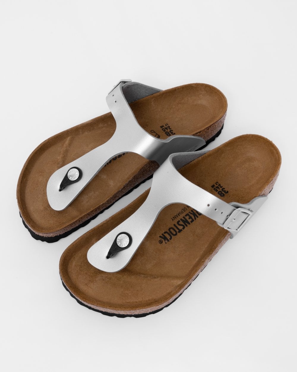Birkenstock Gizeh Birko-Flor Womens Flip Flop - Silver