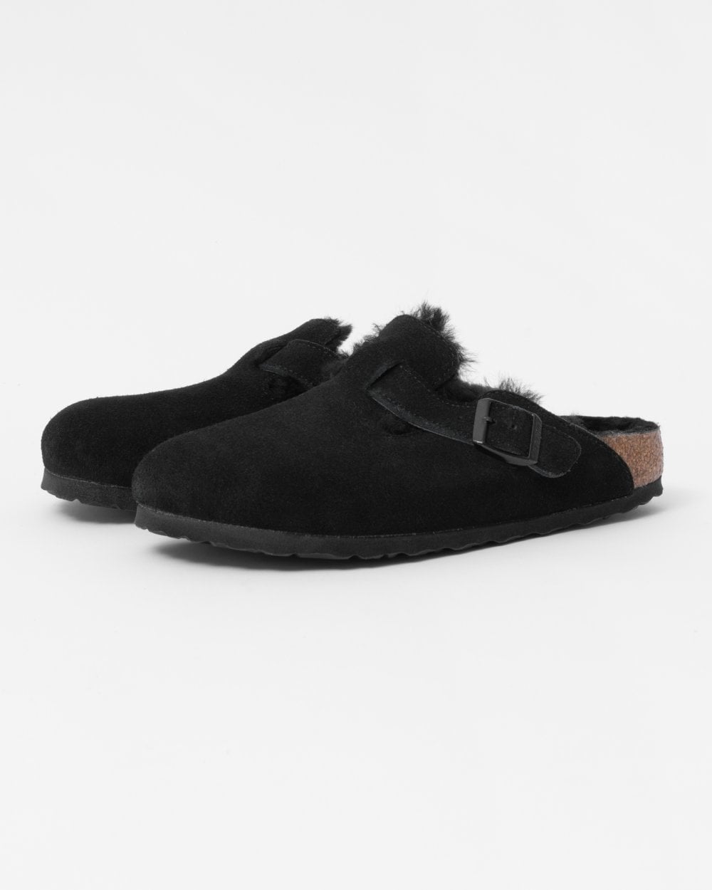 Birkenstock Boston VL Sheepskin Womens Clogs - Black