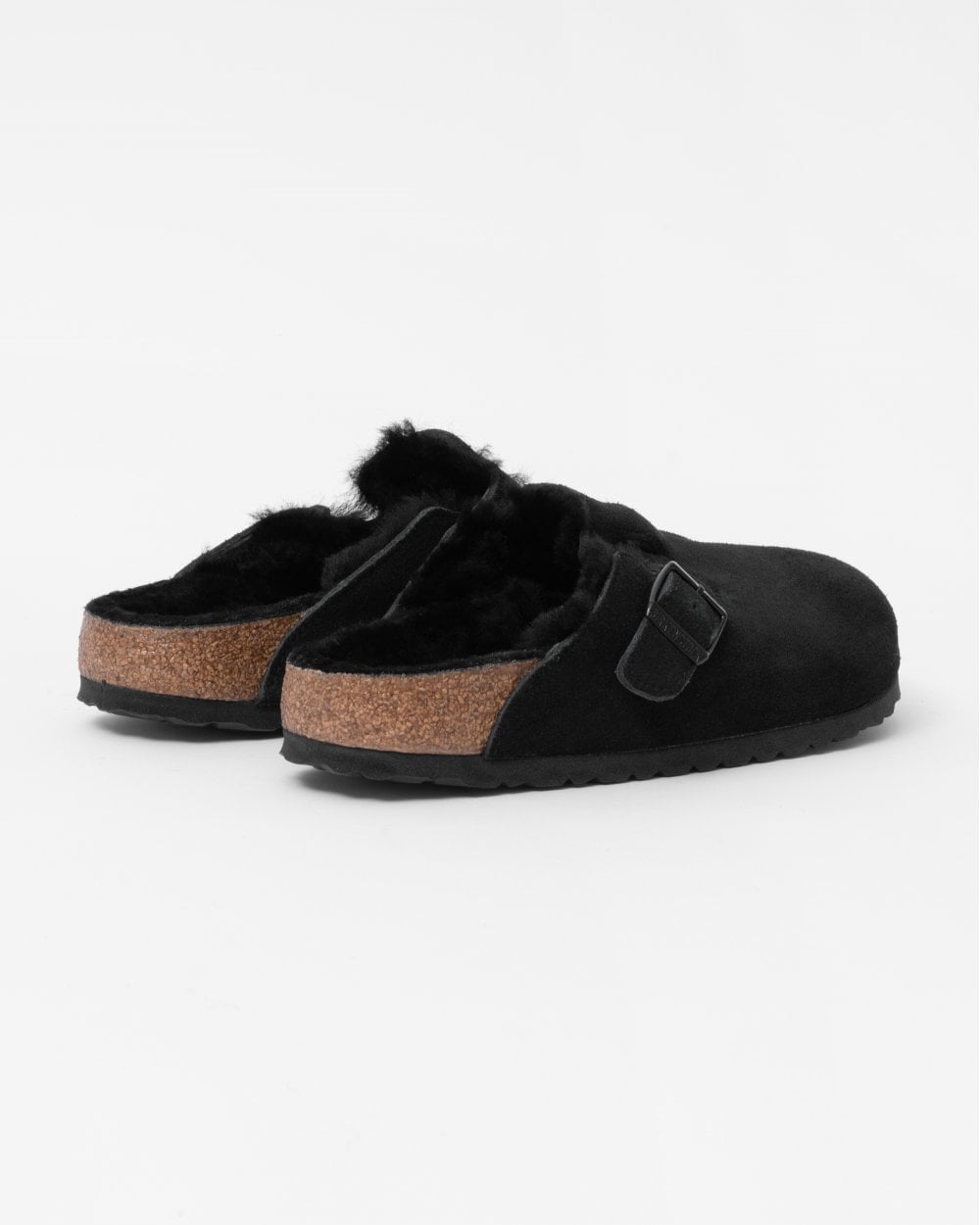 Birkenstock Boston VL Sheepskin Womens Clogs - Black