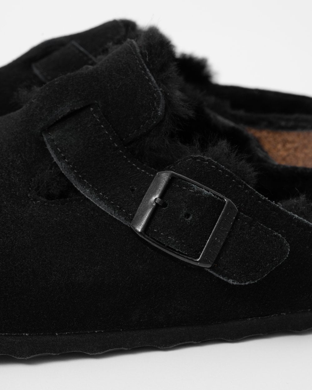 Birkenstock Boston VL Sheepskin Womens Clogs - Black