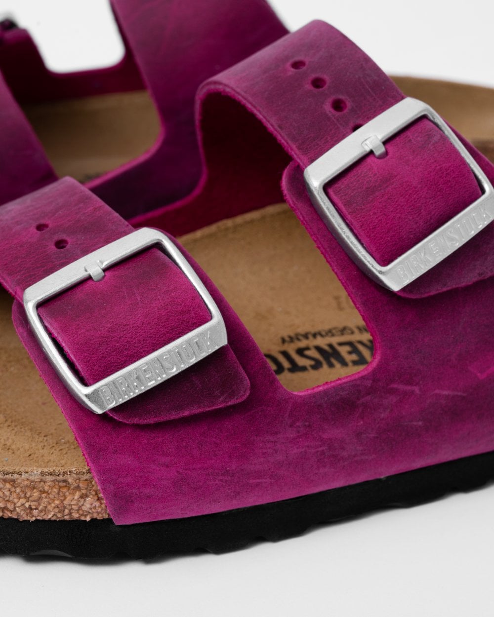 Birkenstock Arizona Oiled Nubuck Leather Womens Sandals - Festival Fuchsia