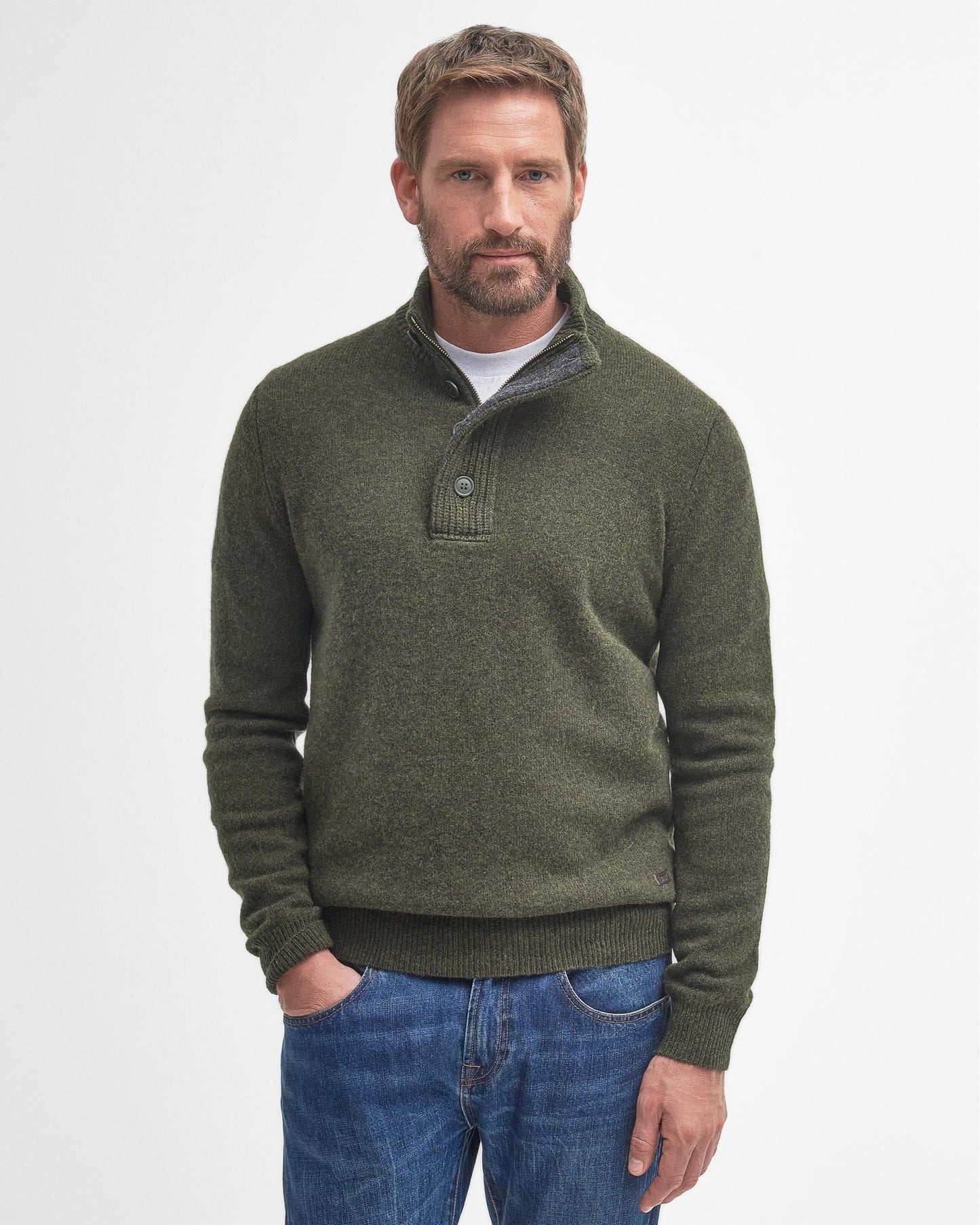 Barbour Essential Patch Half Zip Mens Jumper