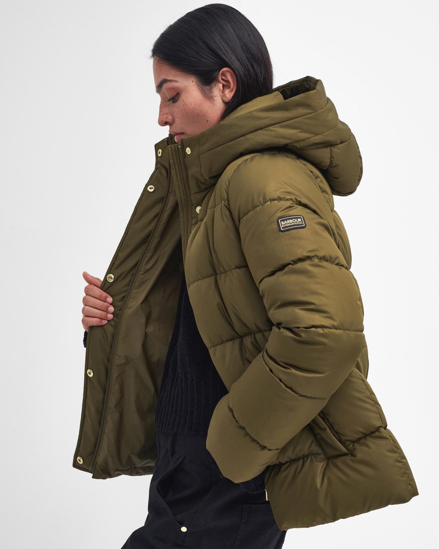 Barbour International Barron Womens Puffer Jacket - Empire Green