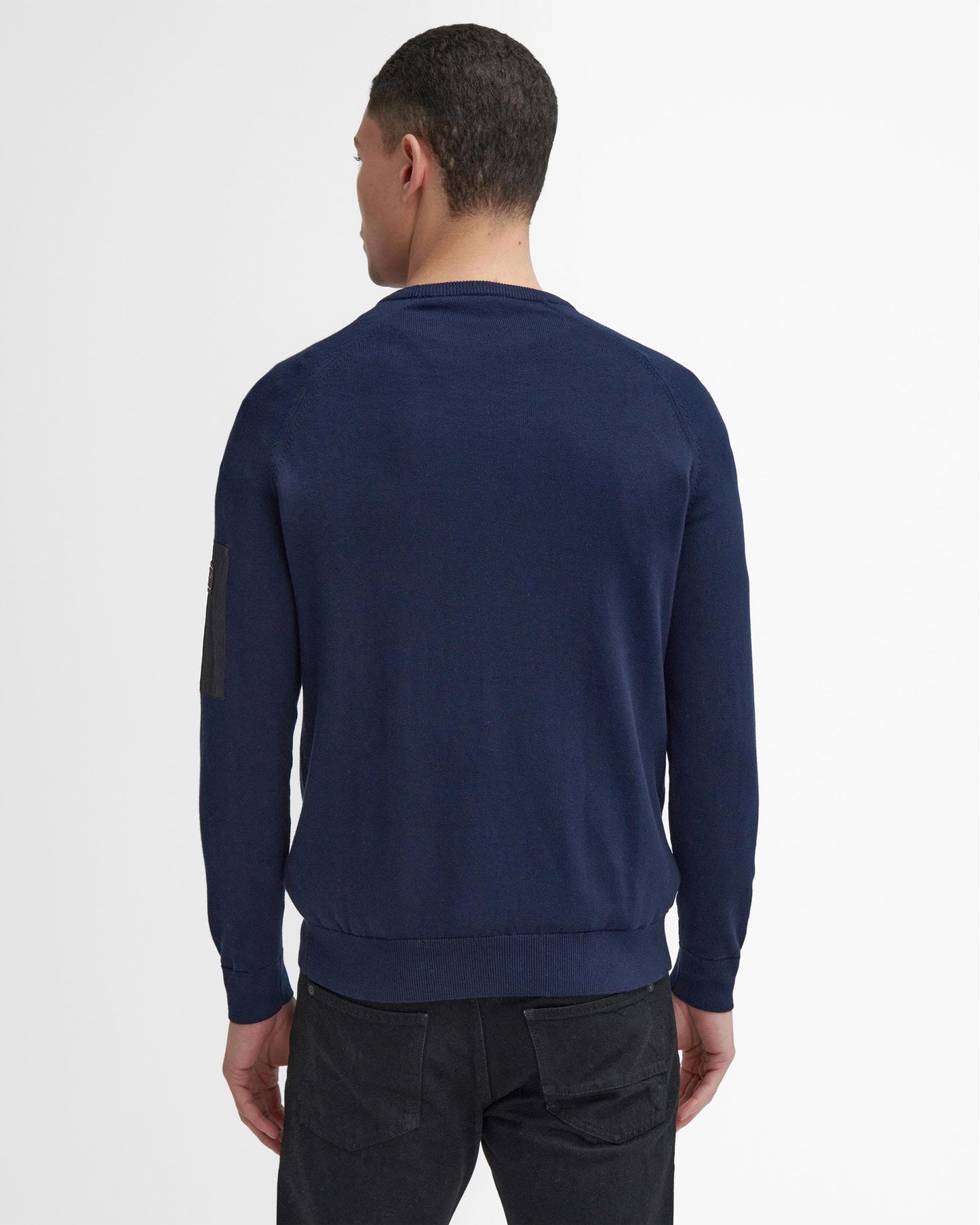 Barbour International Blades Mens Cotton Crew Neck Jumper - Navy
