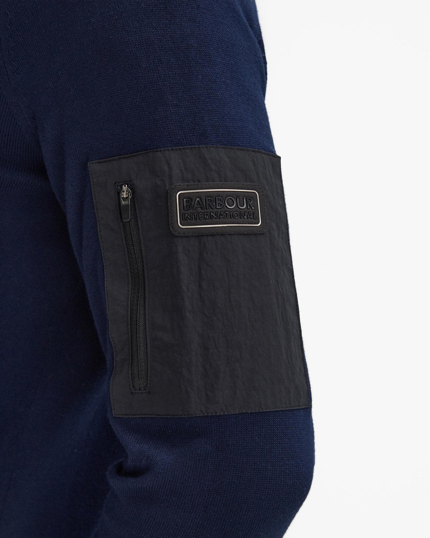 Barbour International Blades Mens Cotton Crew Neck Jumper - Navy
