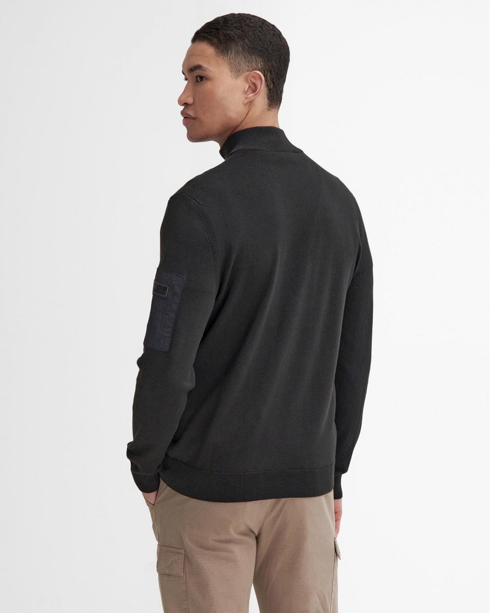 Barbour International Blades Mens Cotton Half Zip Jumper - Black