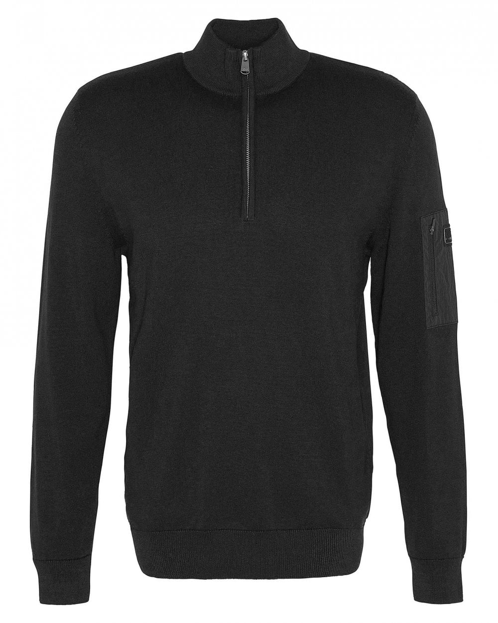 Barbour International Blades Mens Cotton Half Zip Jumper - Black