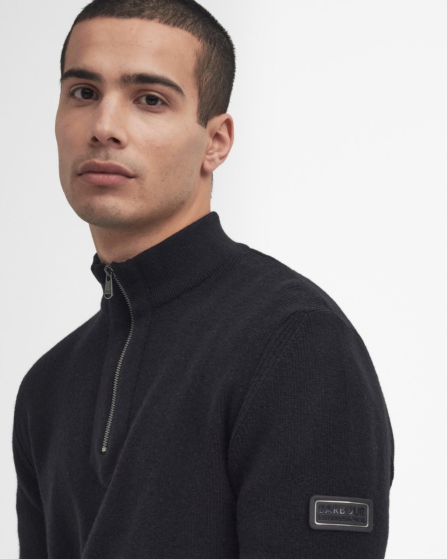 Barbour International Crawley Mens Funnel Neck Jumper - Black