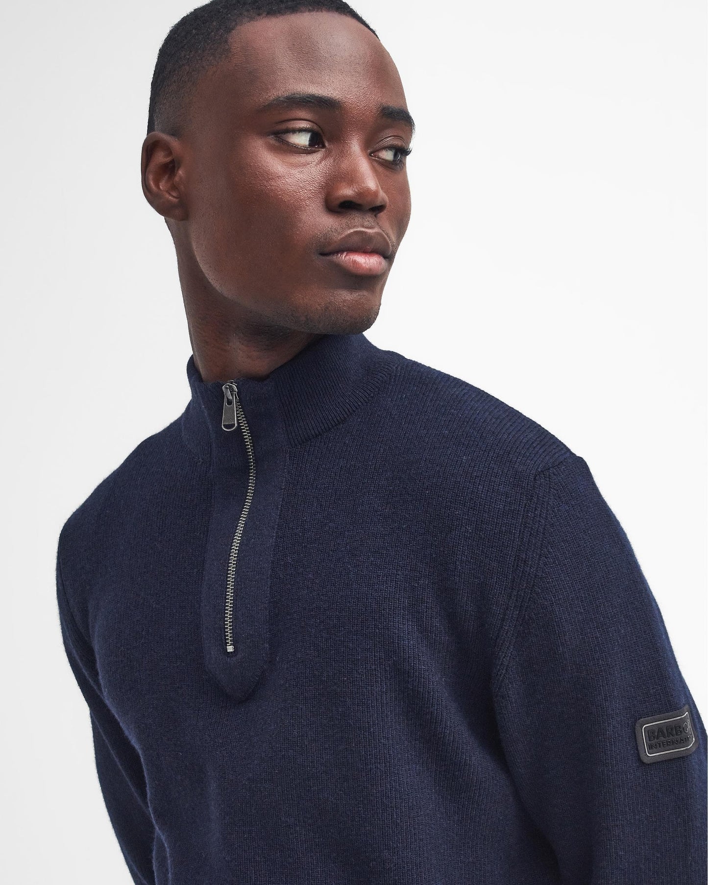 Barbour International Crawley Mens Funnel Neck Jumper - Navy