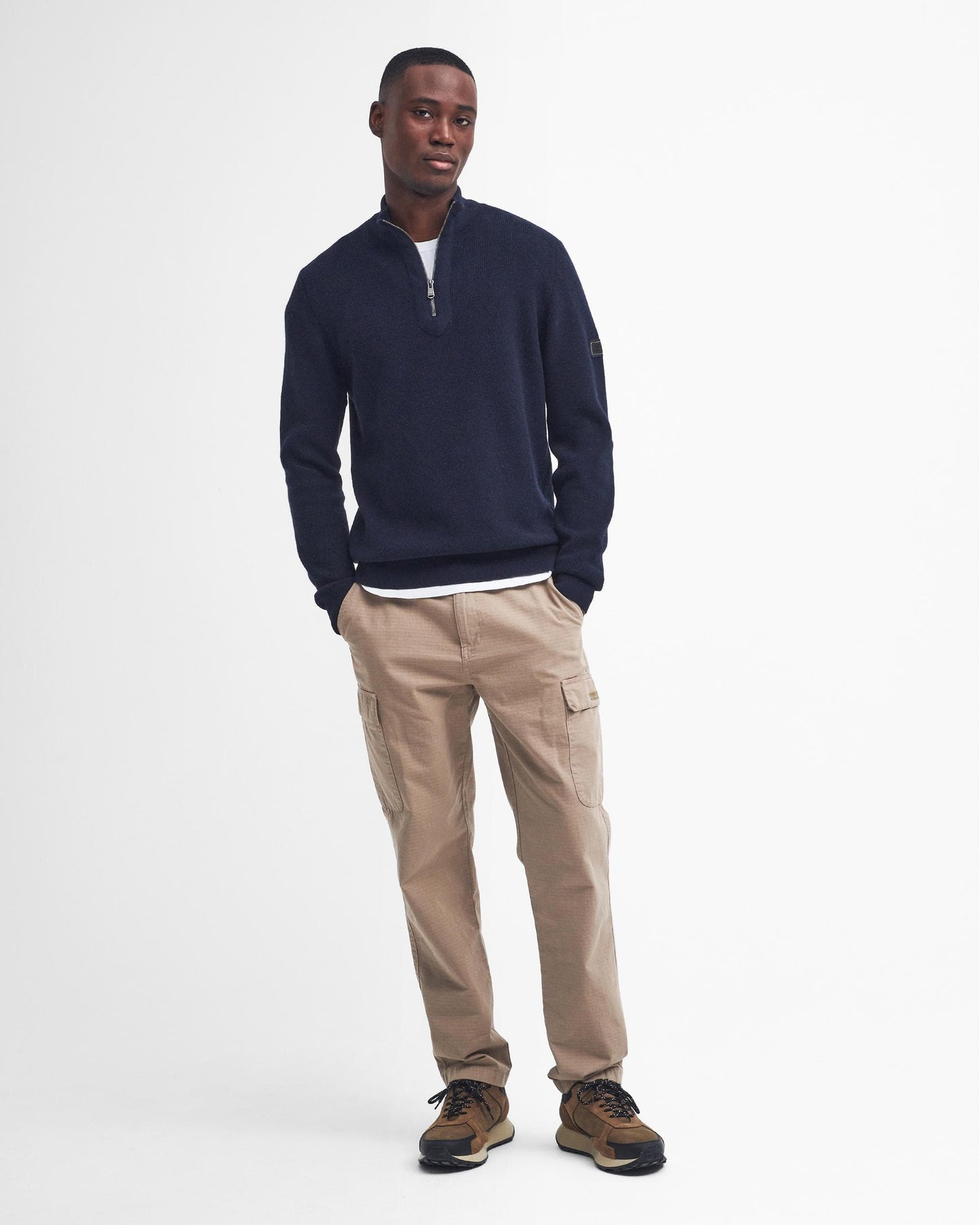 Barbour International Crawley Mens Funnel Neck Jumper - Navy