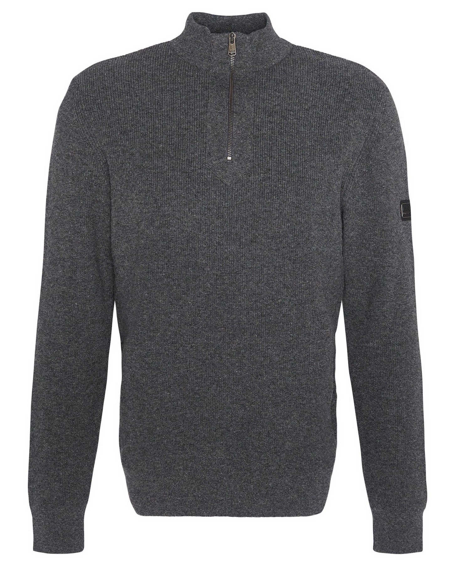Barbour International Crawley Mens Funnel Neck Jumper - Charcoal Marl