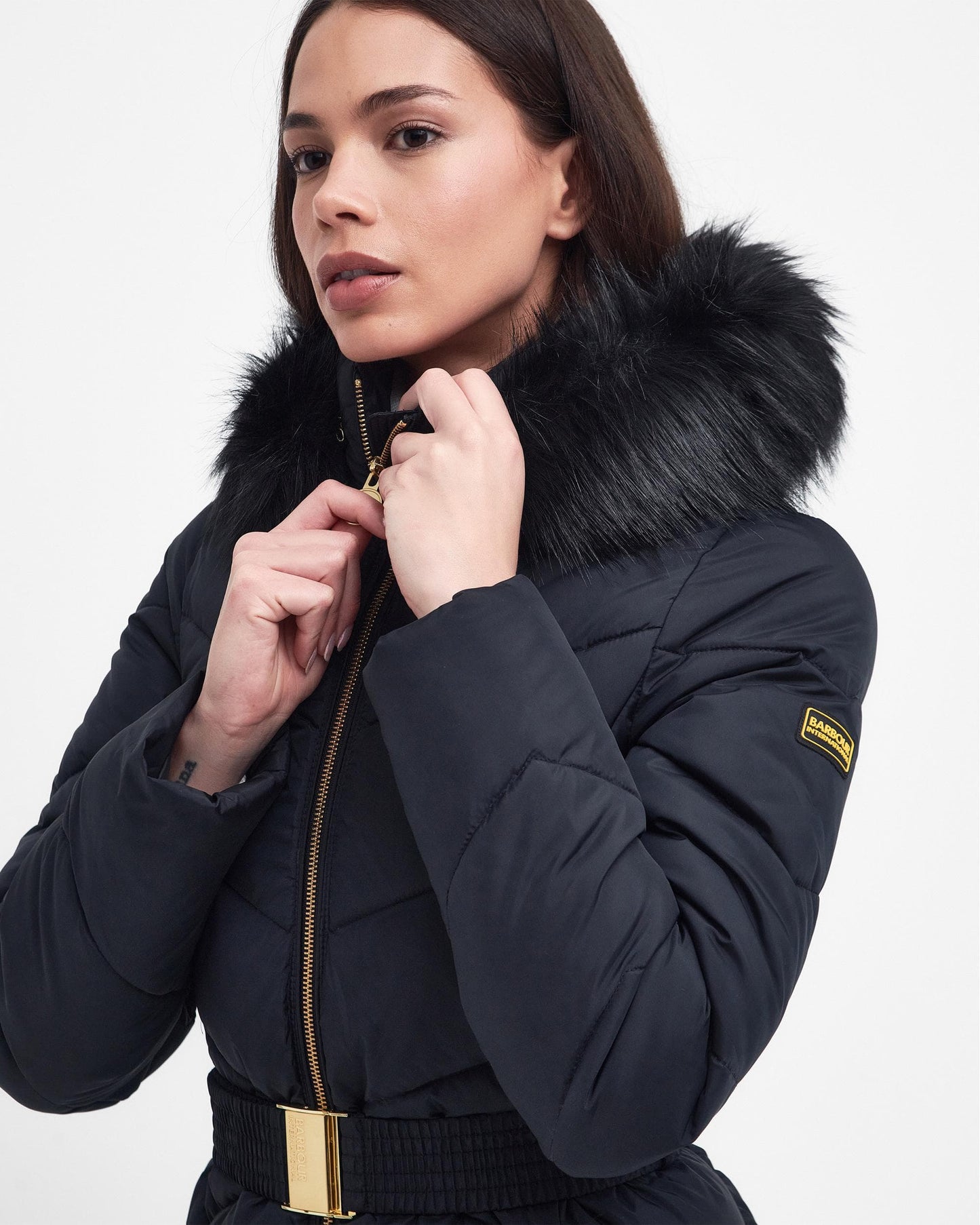 Barbour International East Moor Womens Long Quilted Jacket